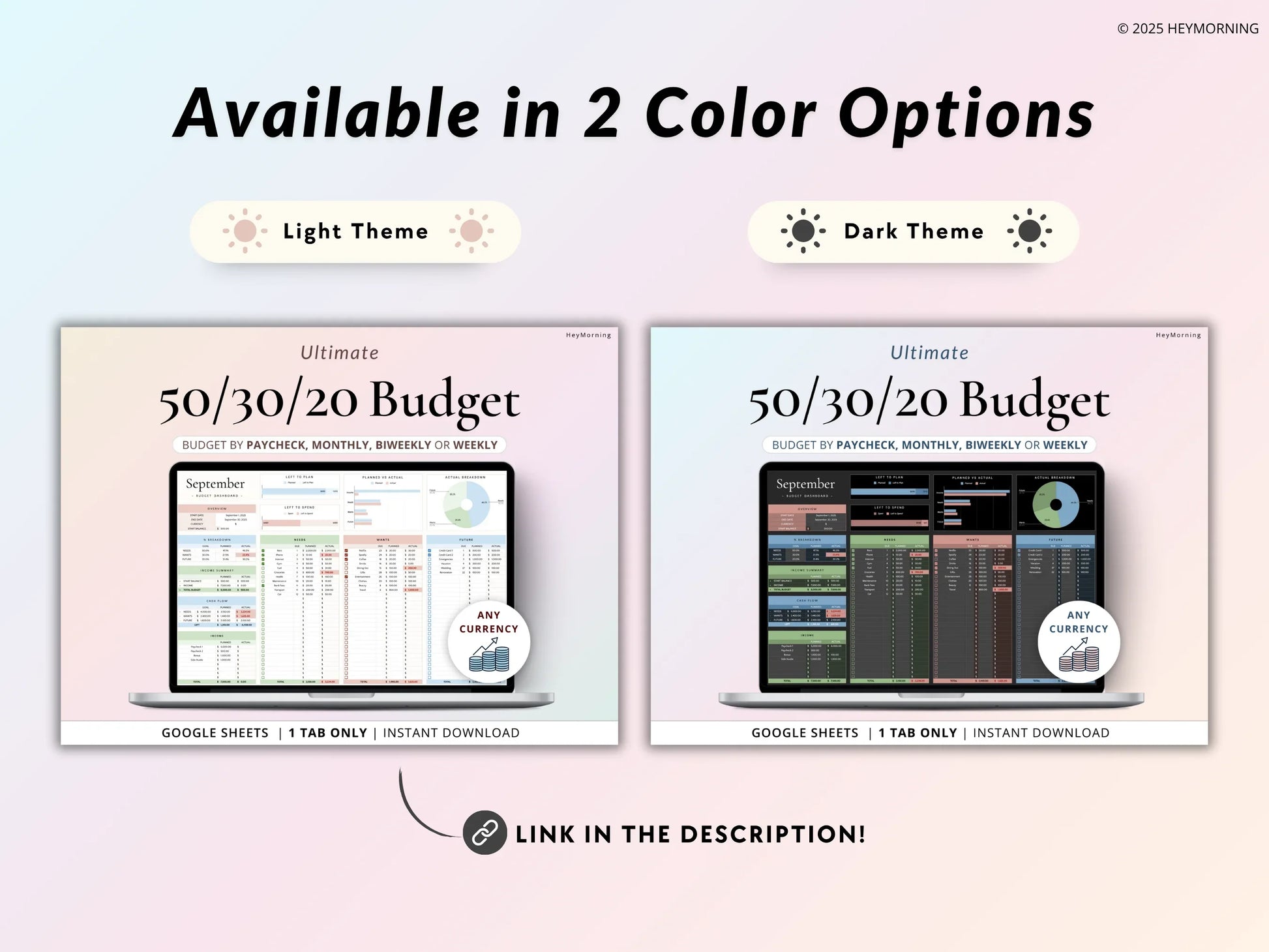 50/30/20 Budget - Dark - Hey Morning