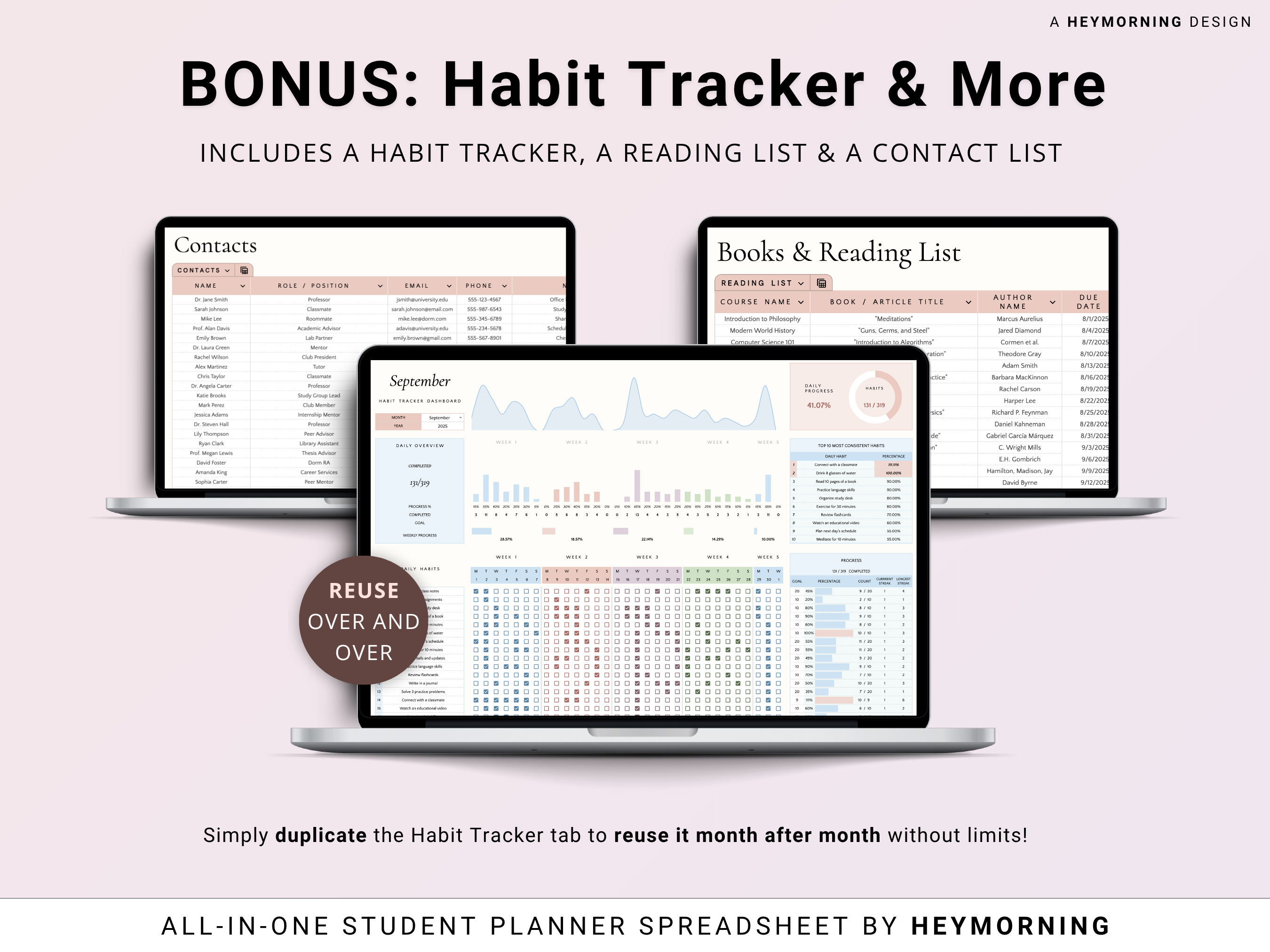 All-in-One Student Planner - Pastel - Hey Morning