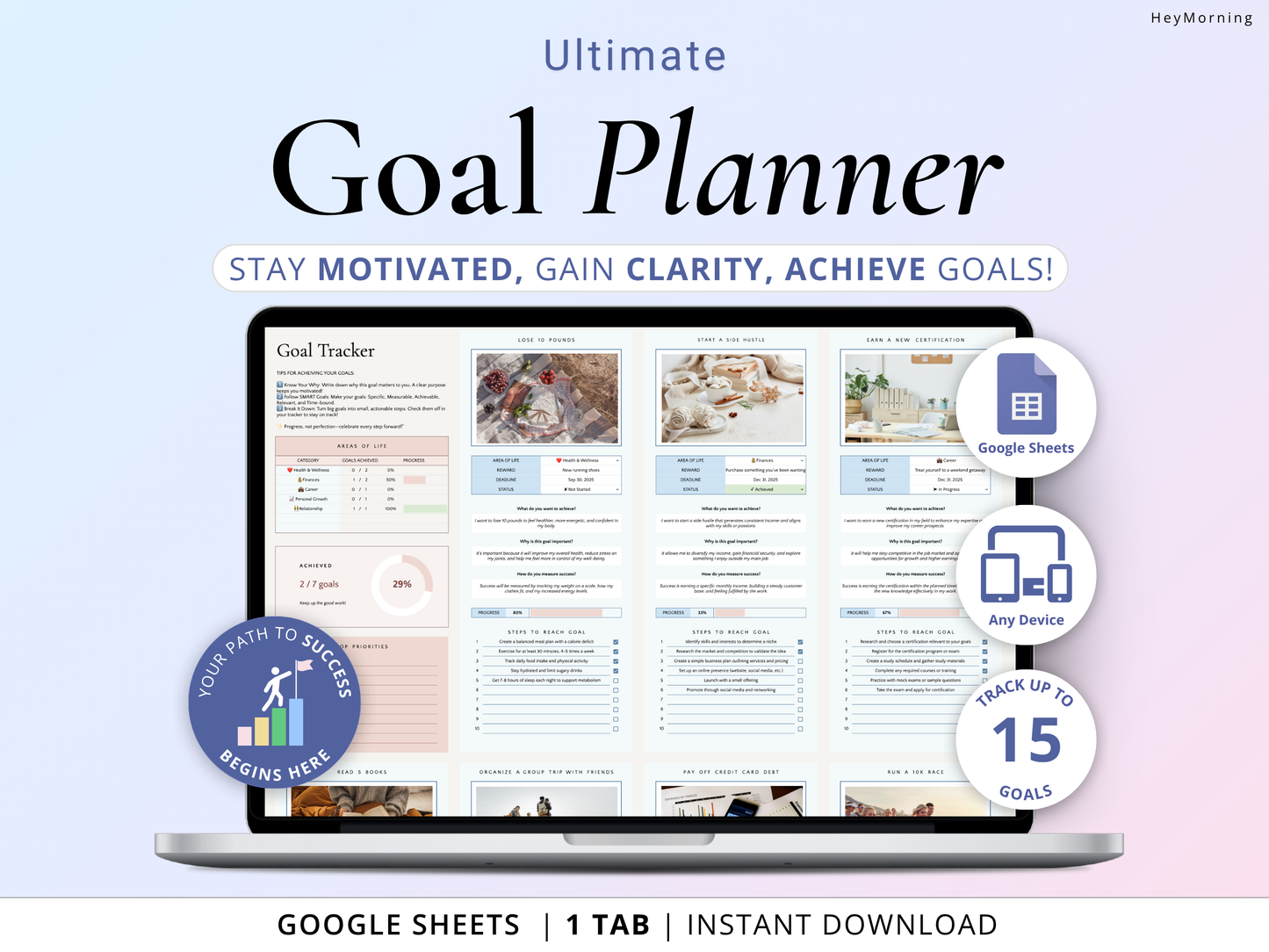Goal Planner - Pastel - Hey Morning