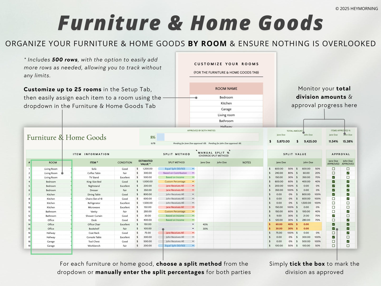 Divorce Financial Organizer Spreadsheet