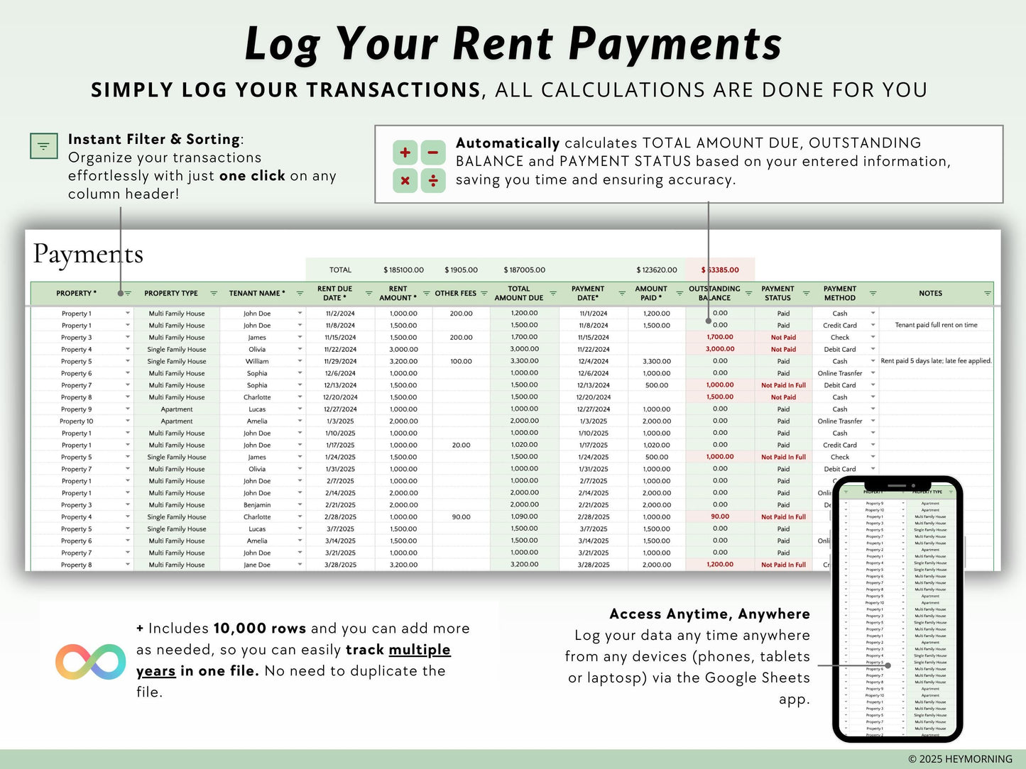 Automated Rent Payment Ledger