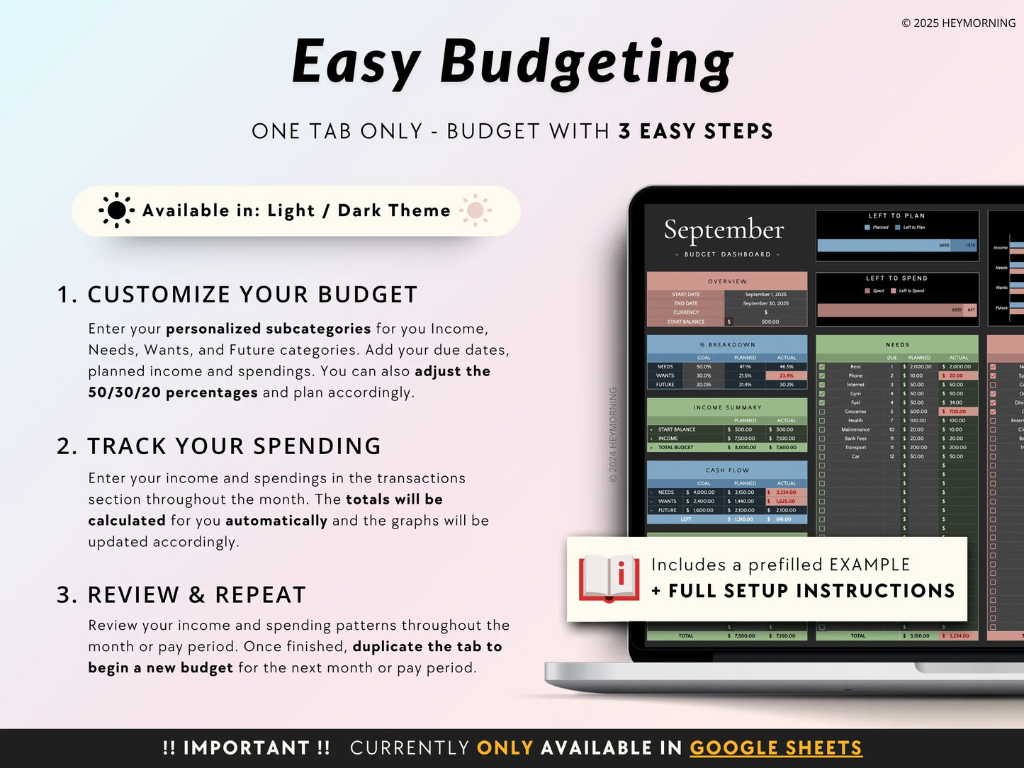 50/30/20 Budget - Dark - Hey Morning