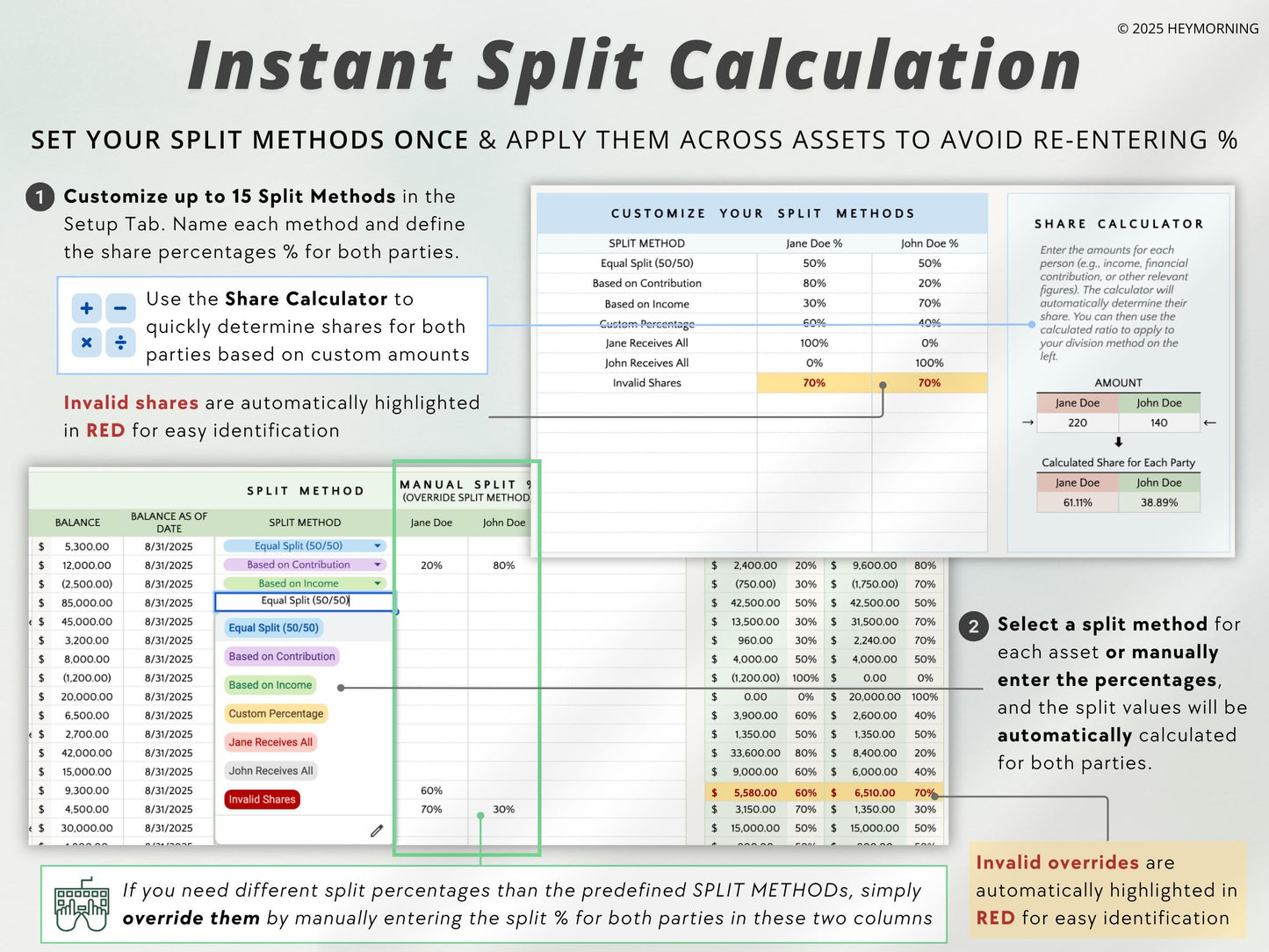 Divorce Financial Organizer Spreadsheet