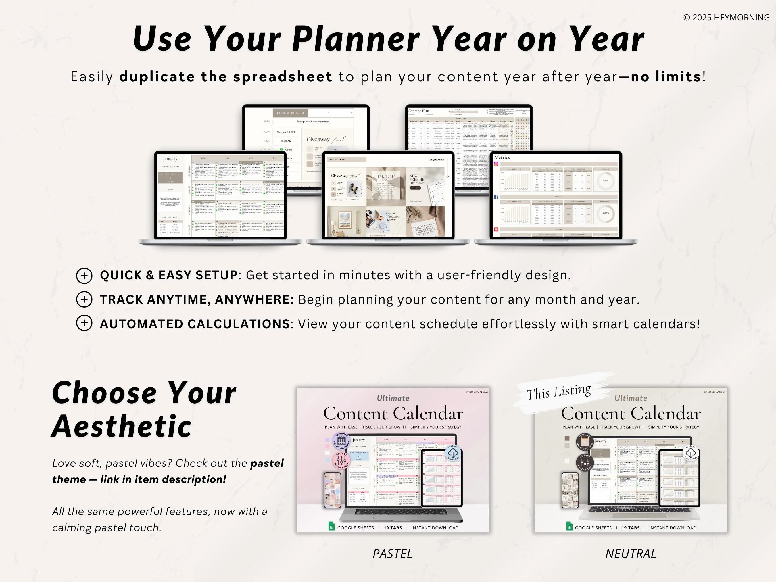 12-Month Content Calendar - Hey Morning