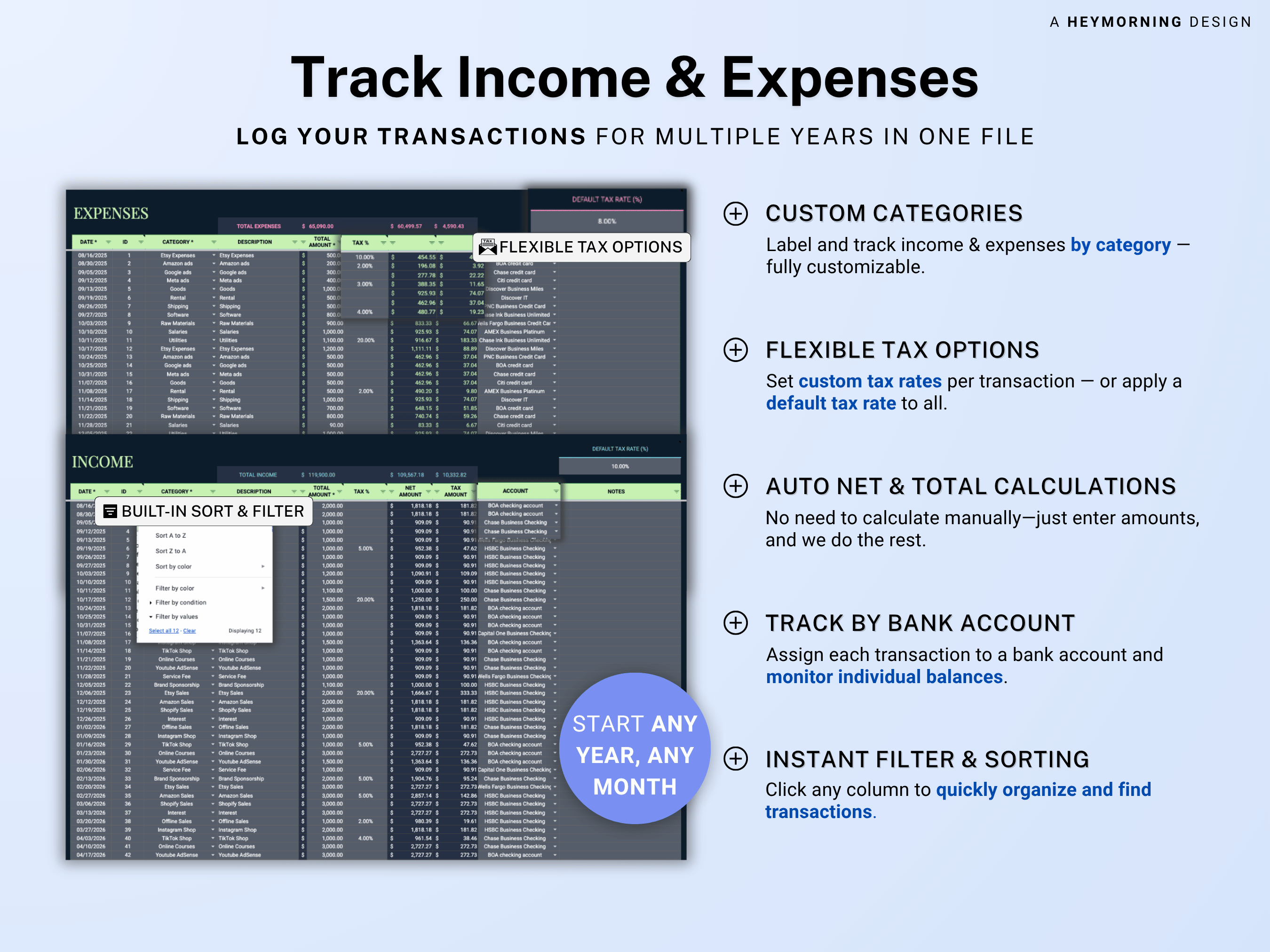Small Business Bookkeeping Spreadsheet