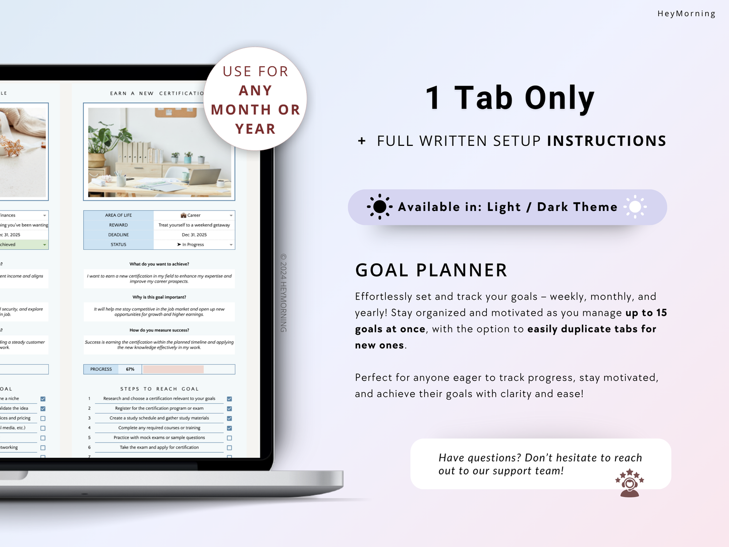 Goal Planner - Pastel - Hey Morning