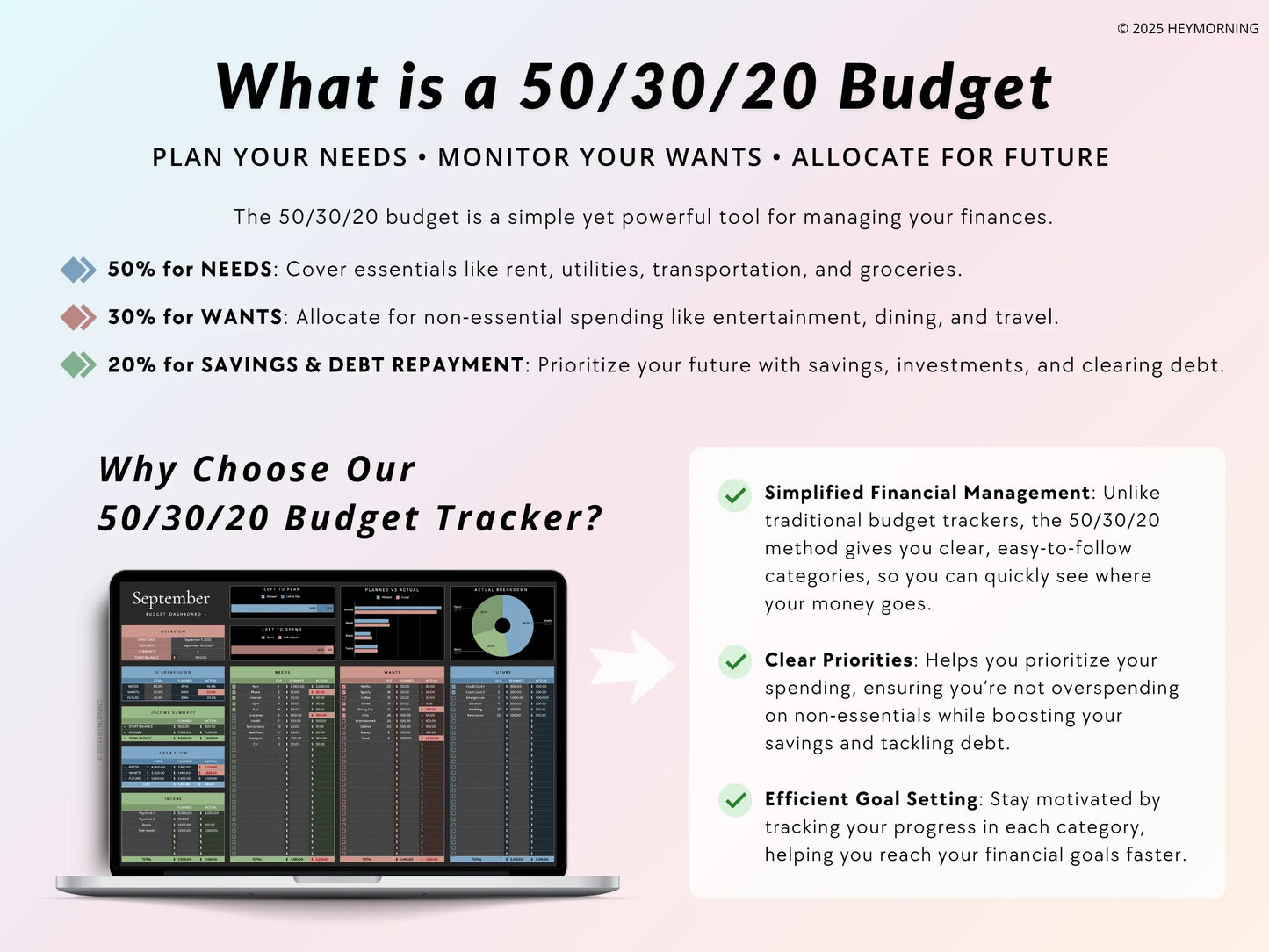 50/30/20 Budget - Dark - Hey Morning