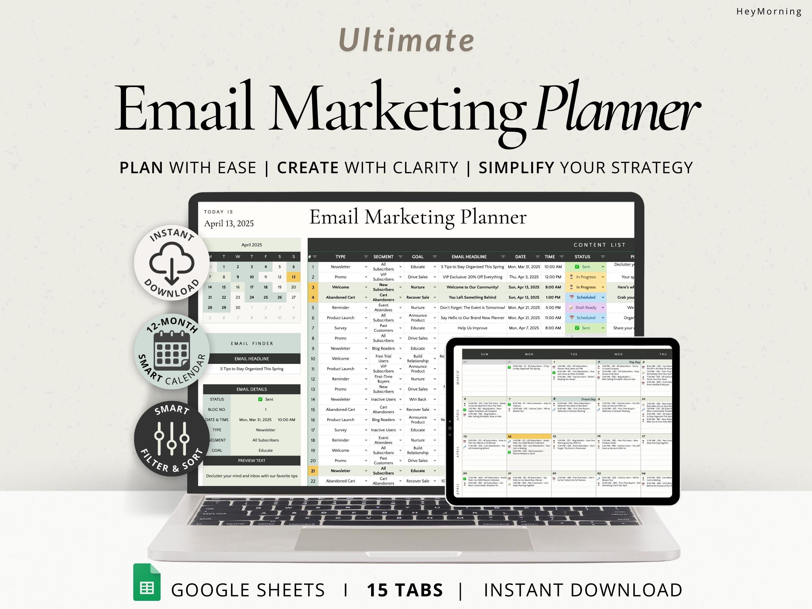 Email Marketing Planner - Hey Morning