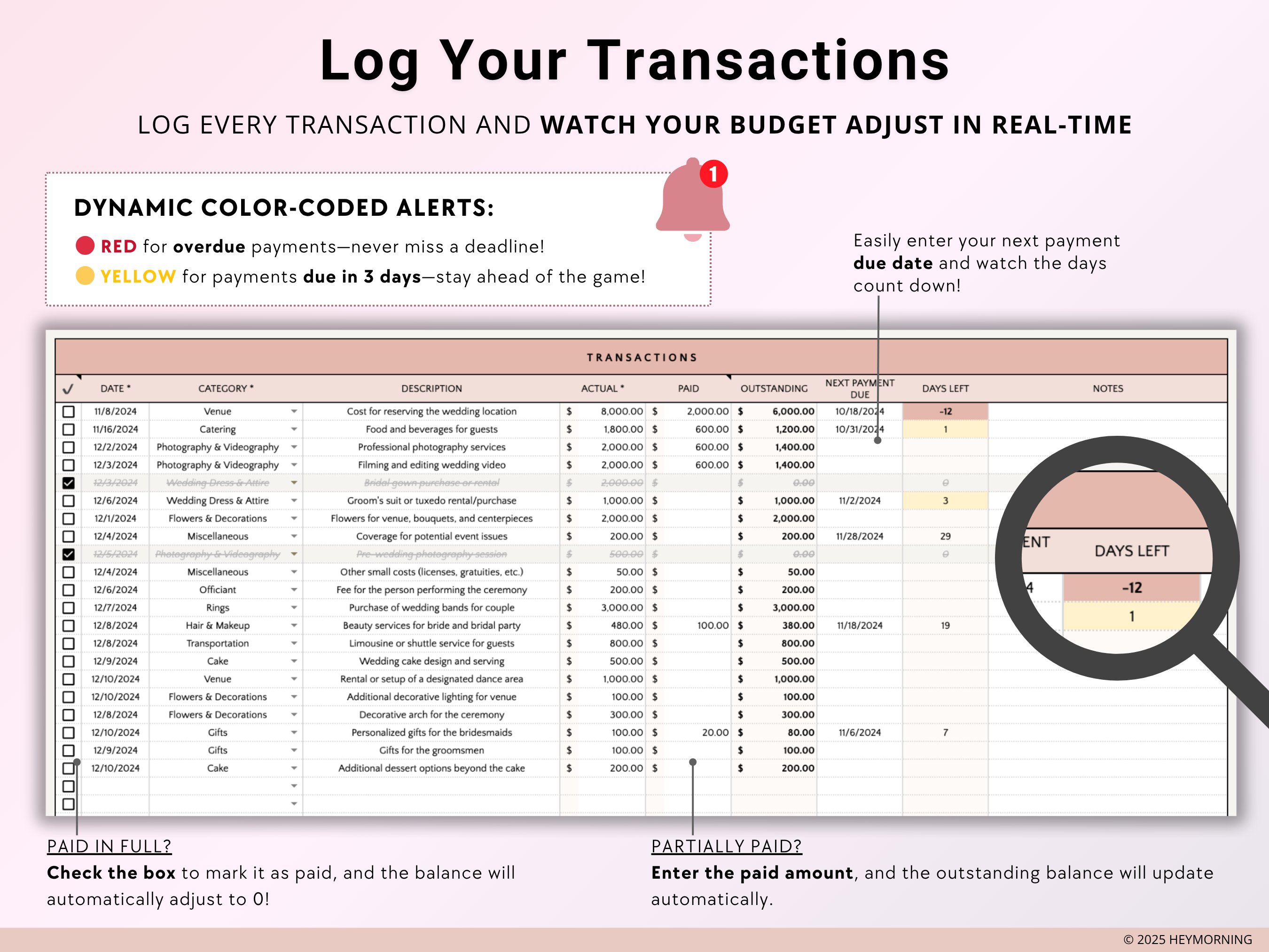 Wedding Budget Tracker - Hey Morning