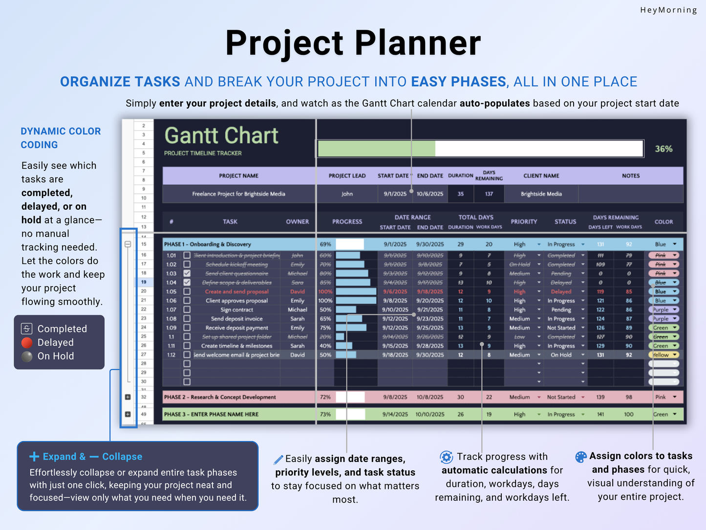 Gantt Chart - Dark