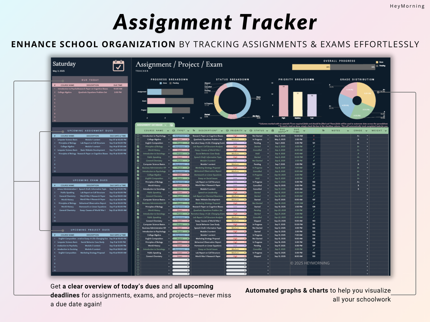 Assignment Tracker - Dark - Hey Morning