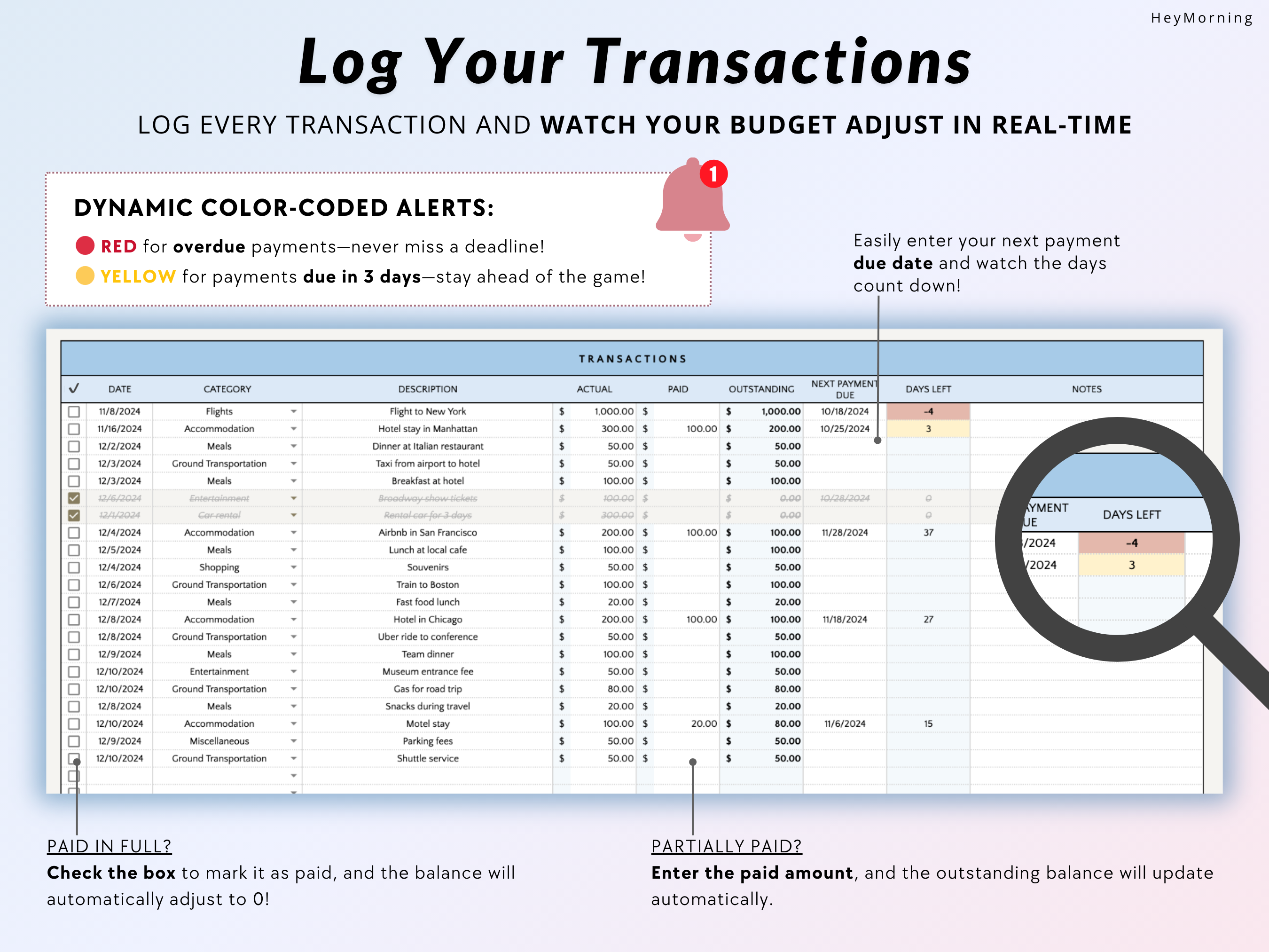 Travel Budget Tracker - Hey Morning