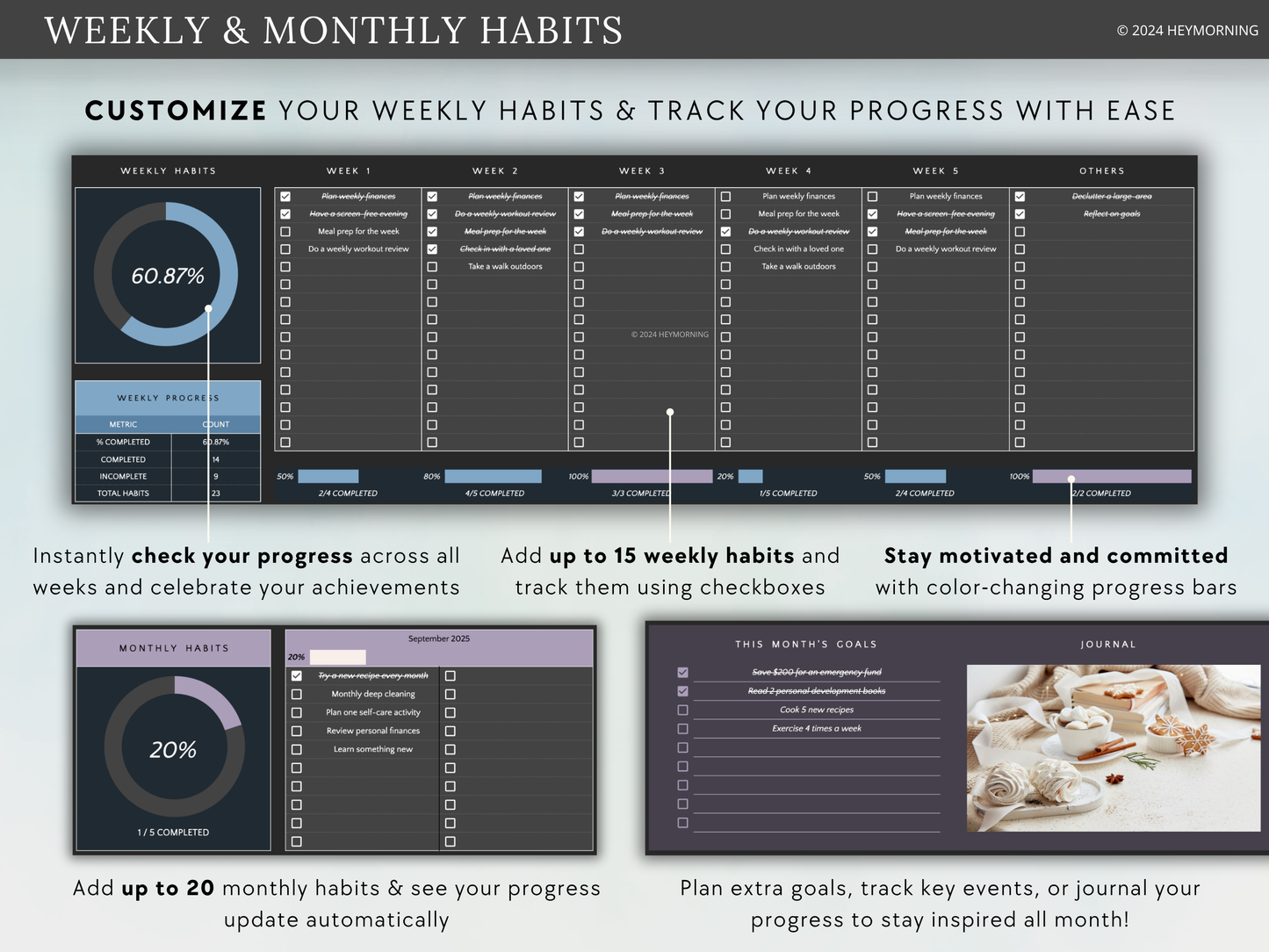 Annual Habit Tracker - Dark - Hey Morning