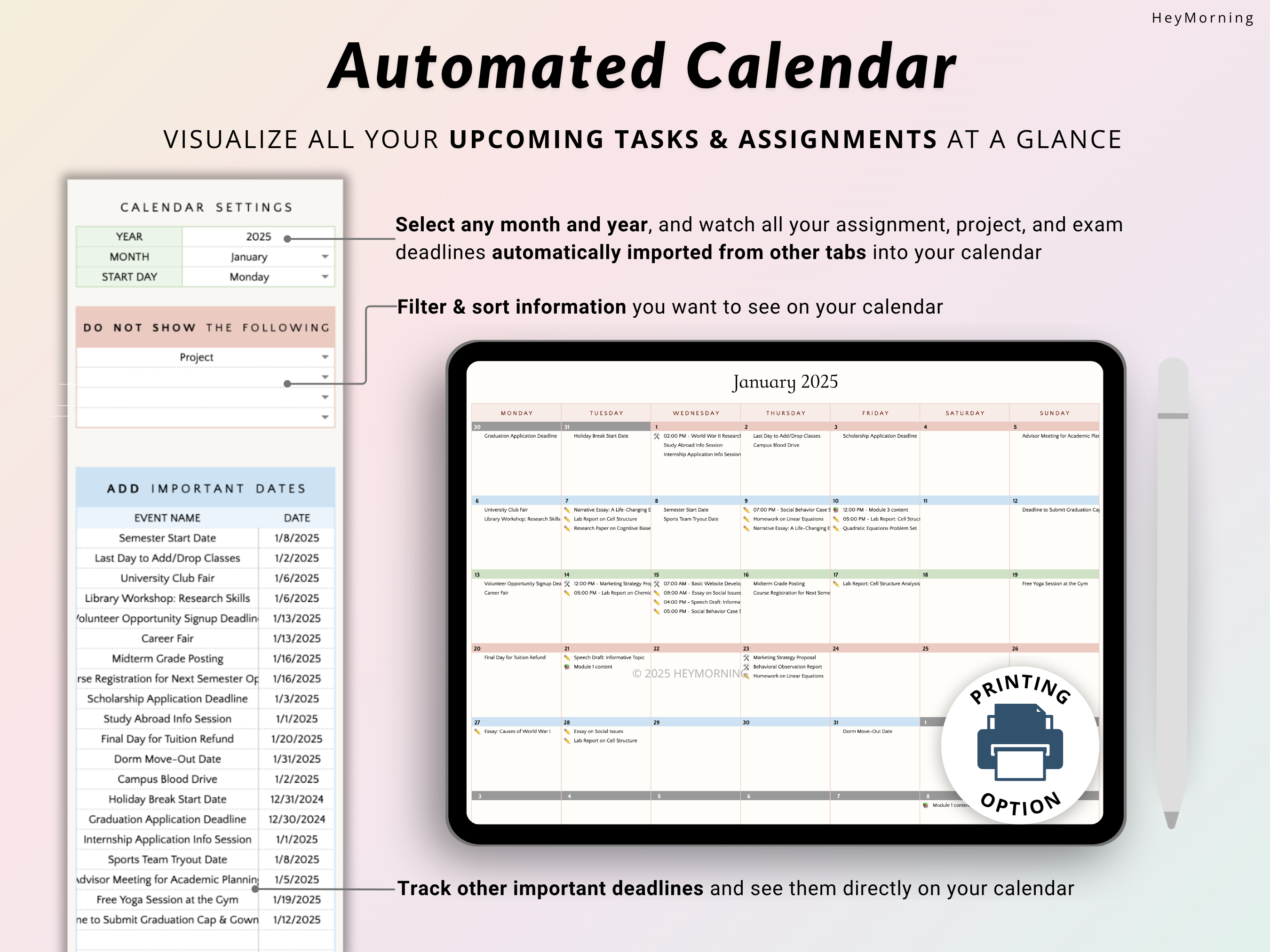 Assignment Tracker - Pastel - Hey Morning