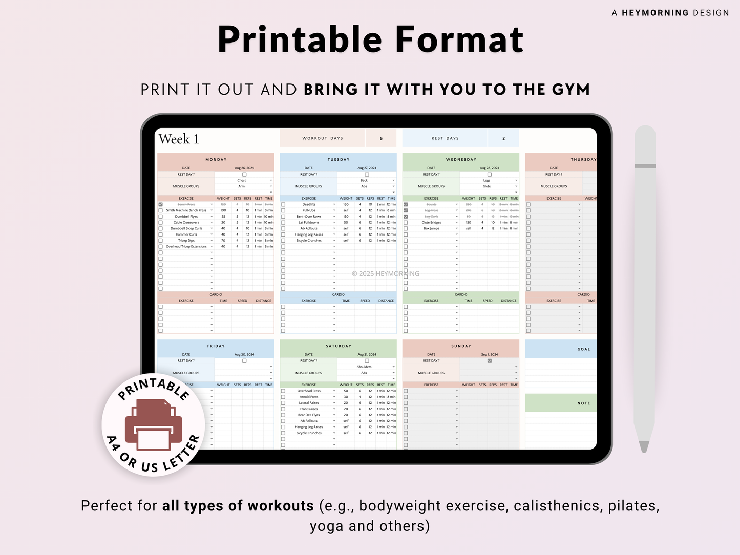 Workout Planner - Hey Morning