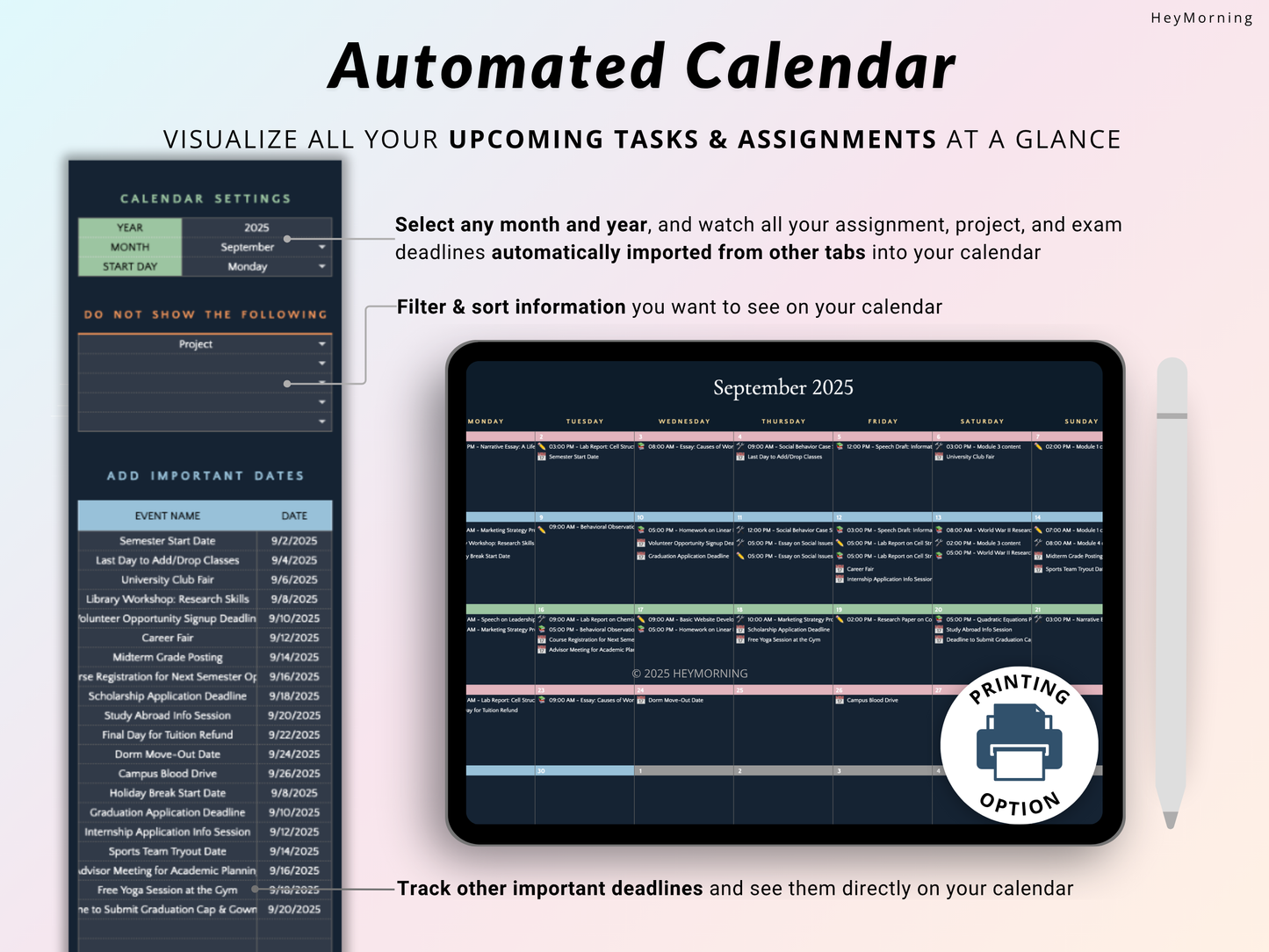 Assignment Tracker - Dark - Hey Morning
