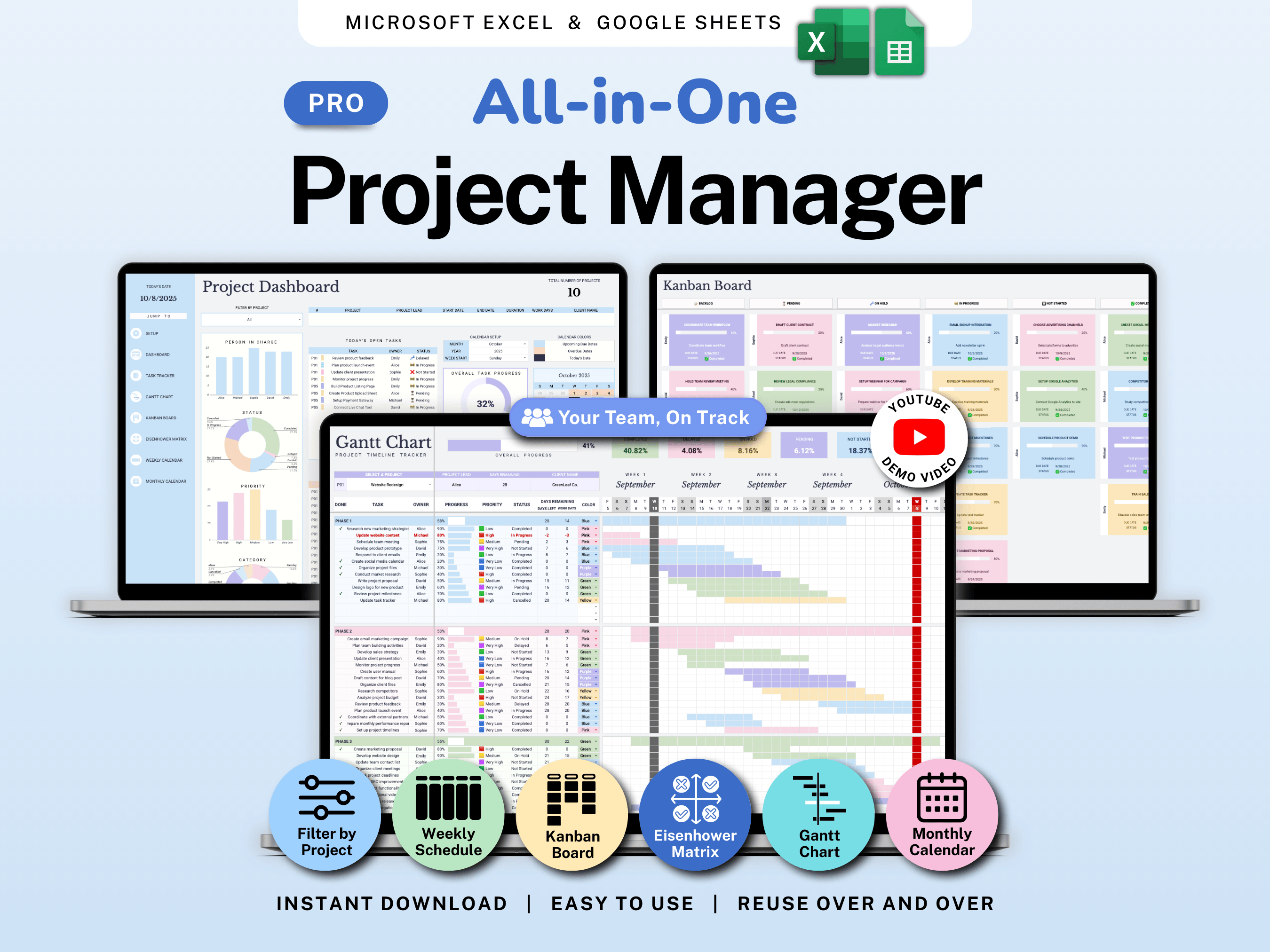 All-in-One Project Management Spreadsheet