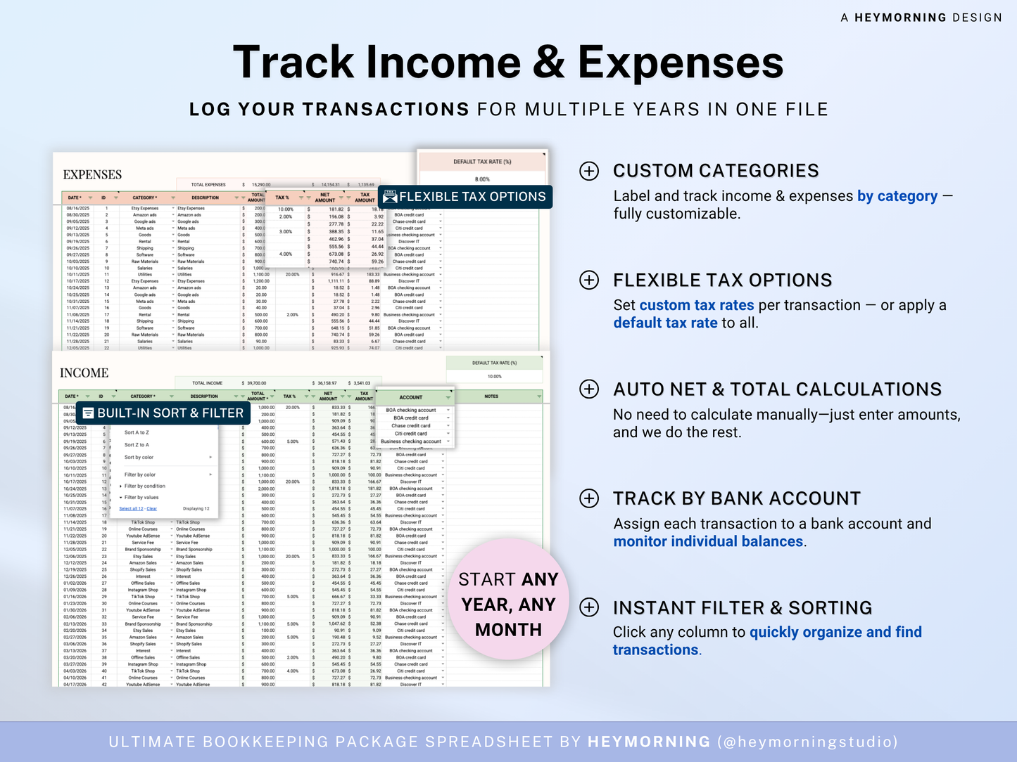 Small Business Bookkeeping Spreadsheet