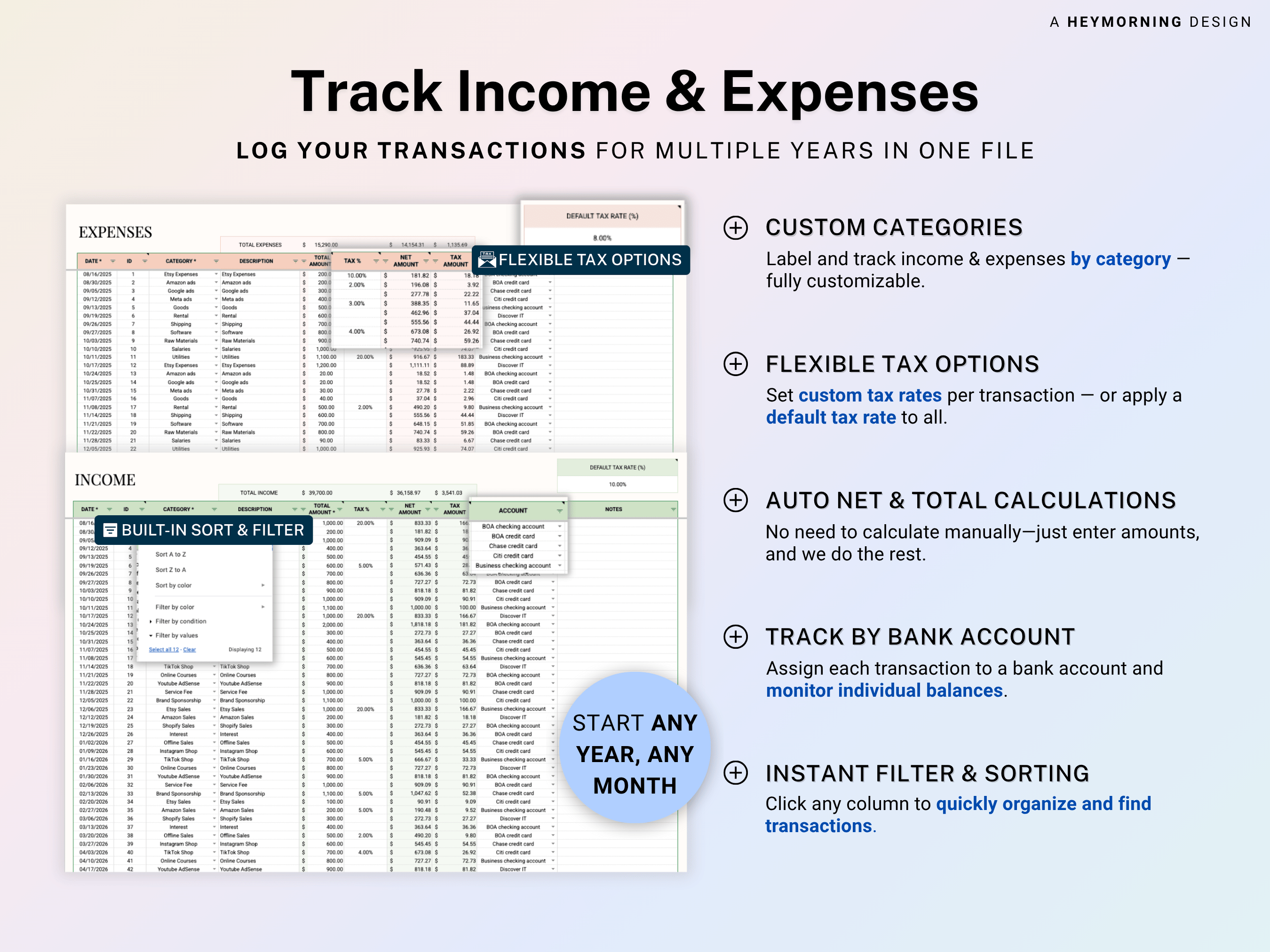 Small Business Bookkeeping Spreadsheet