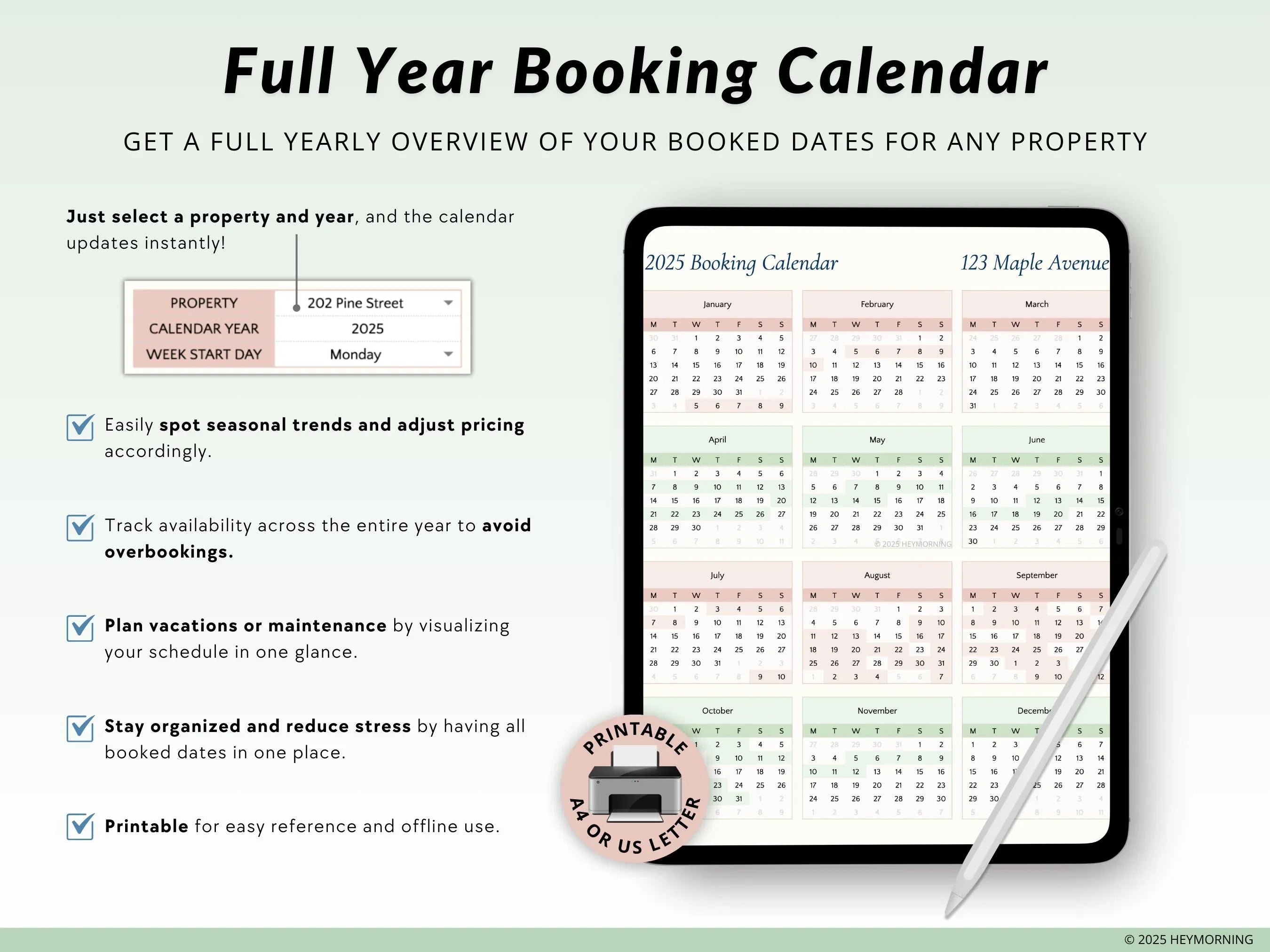 Airbnb Booking Calendar - Hey Morning