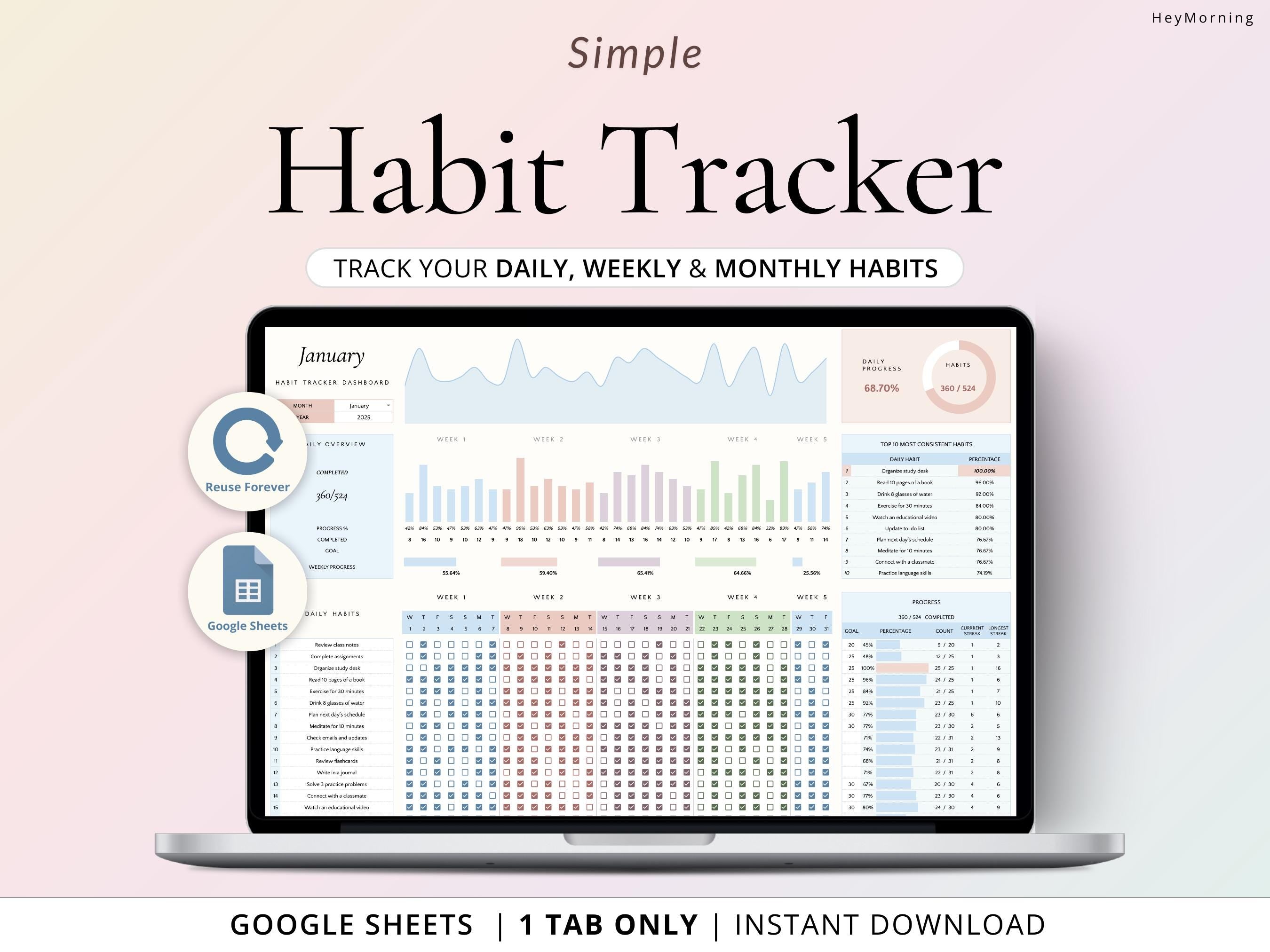 Simple Habit Tracker - Hey Morning