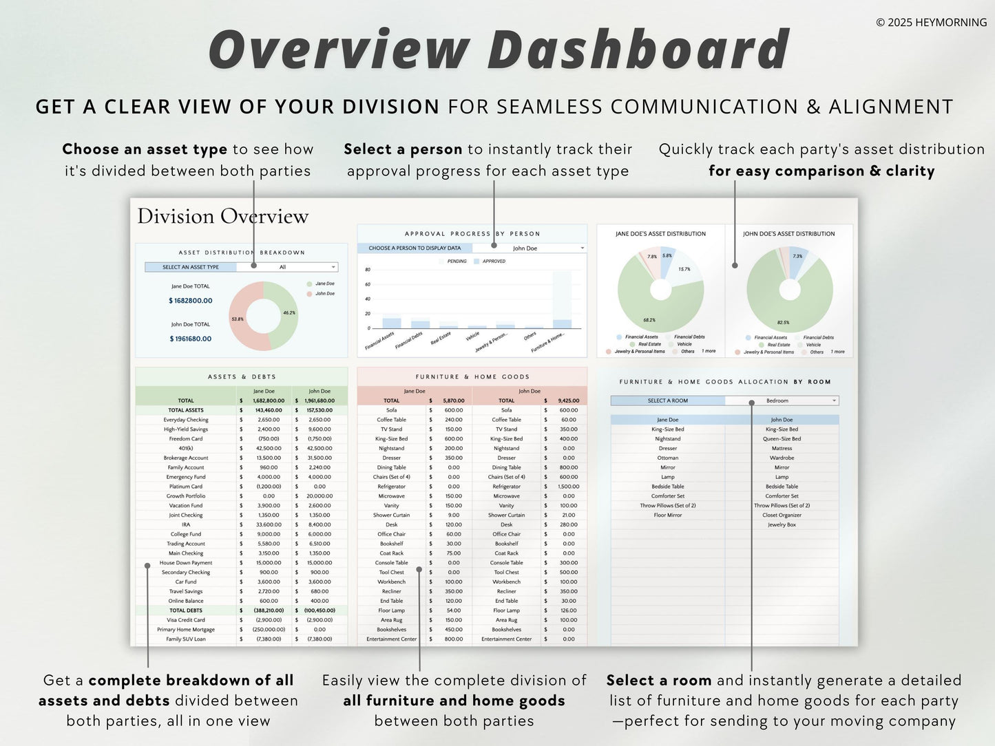 Divorce Financial Organizer Spreadsheet