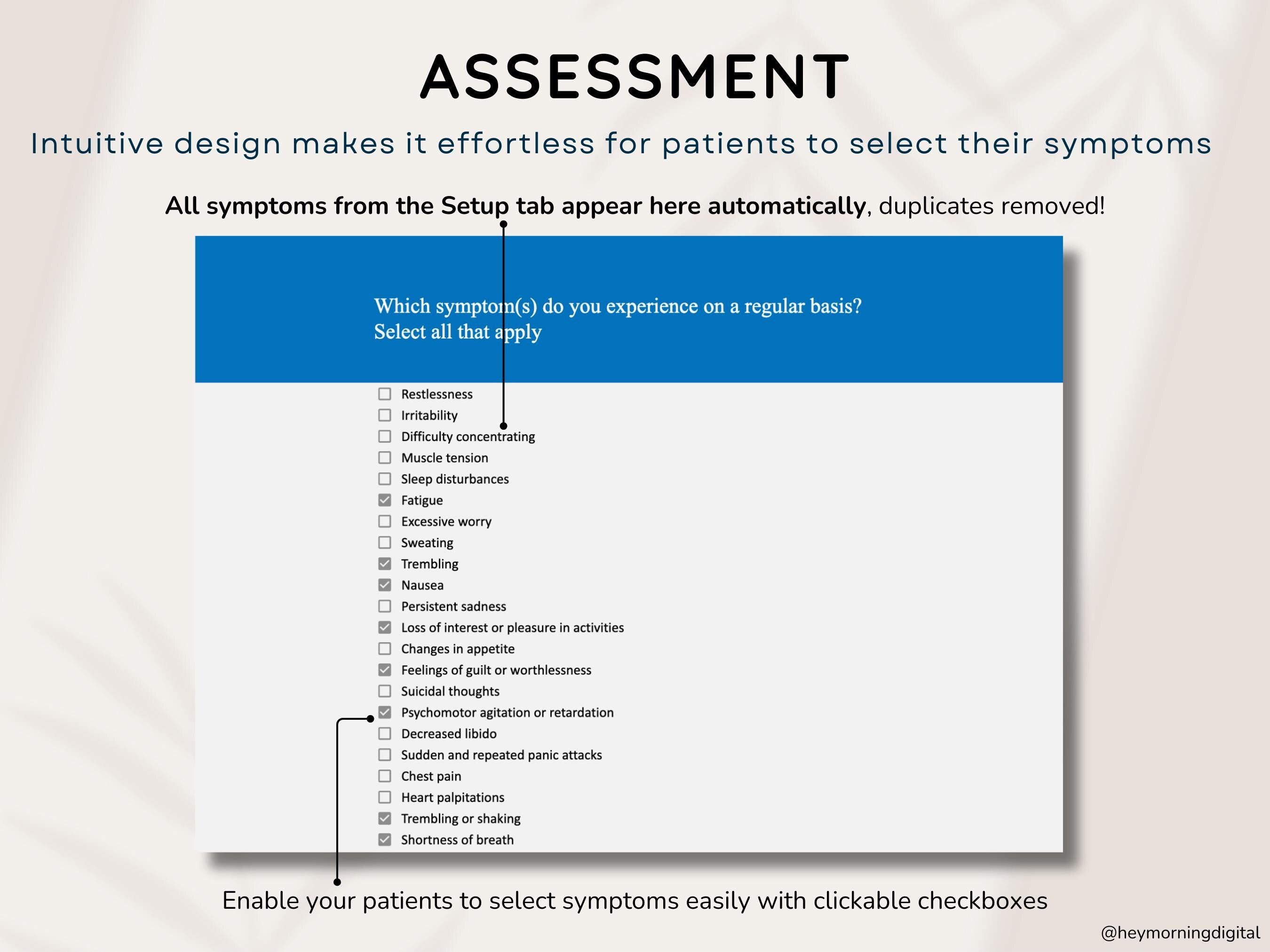 Symptom Checker - Fully Customizable - Hey Morning