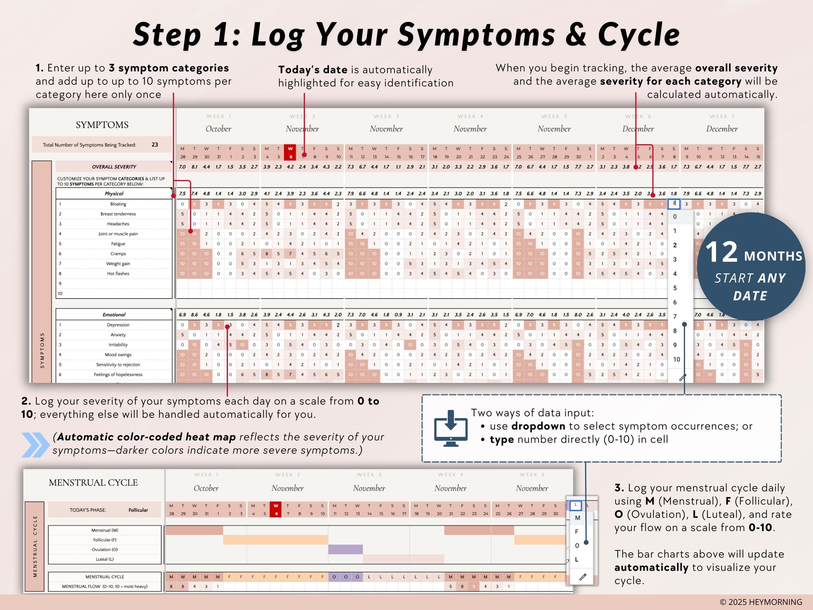 Health Tracker (Symptom + Menstrual Cycle) - Hey Morning