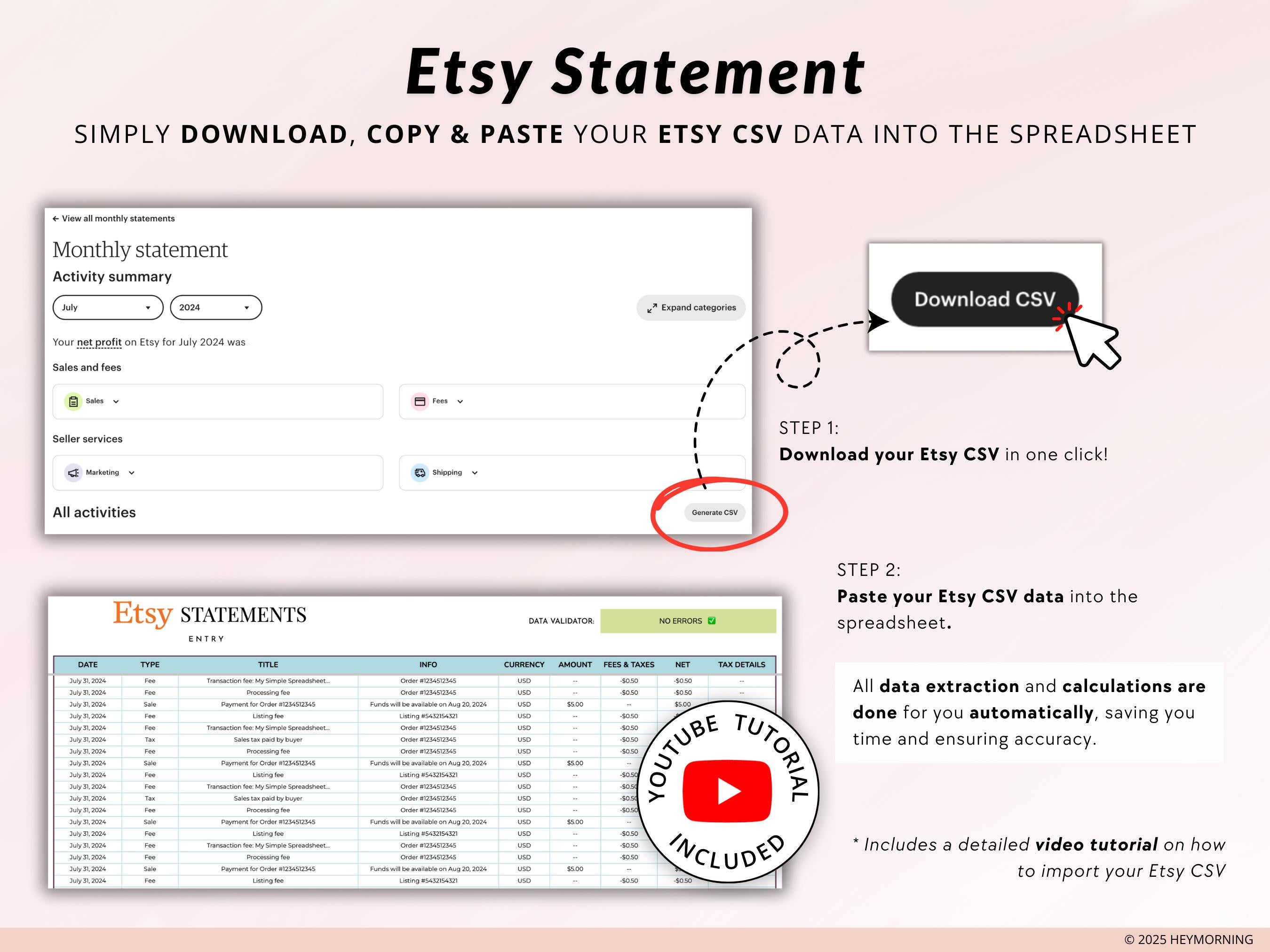 Etsy Seller Bookkeeping - Hey Morning