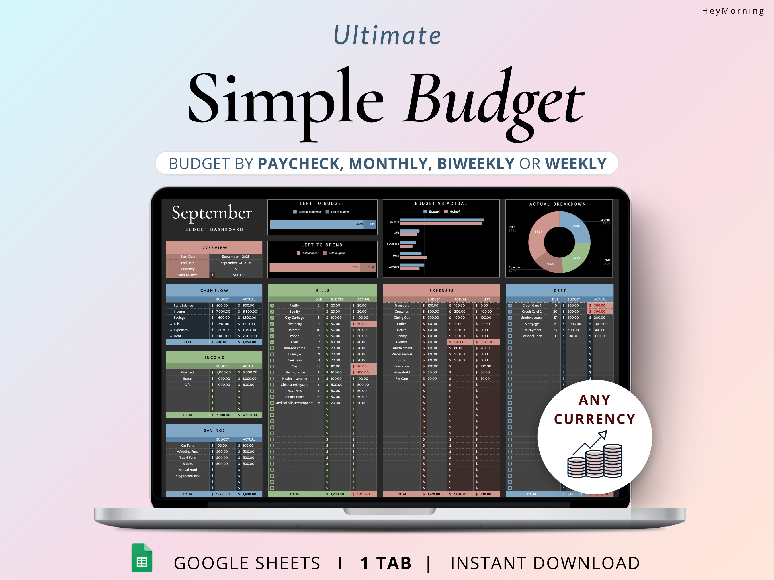Simple Budget Tracker - Hey Morning