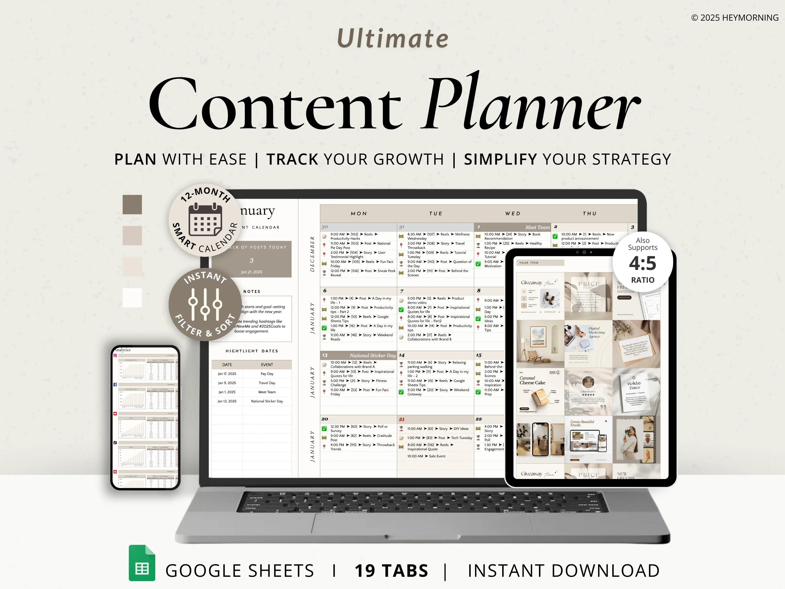 12-Month Content Calendar - Hey Morning