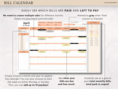 Bill Calendar - Hey Morning