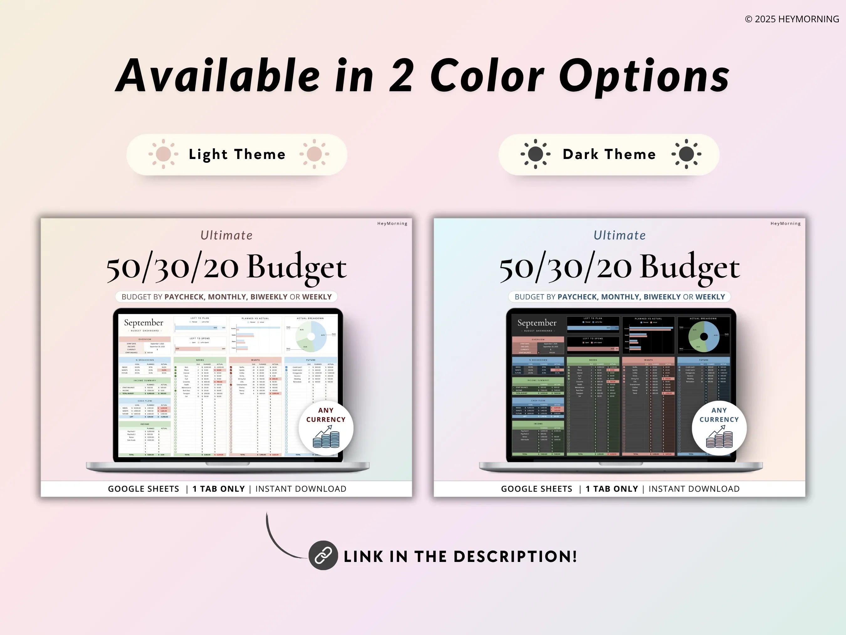 50/30/20 Budget - Pastel - Hey Morning