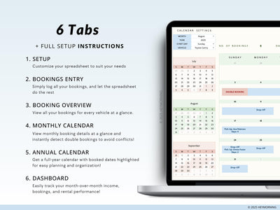 Car Rental Booking Calendar - Hey Morning