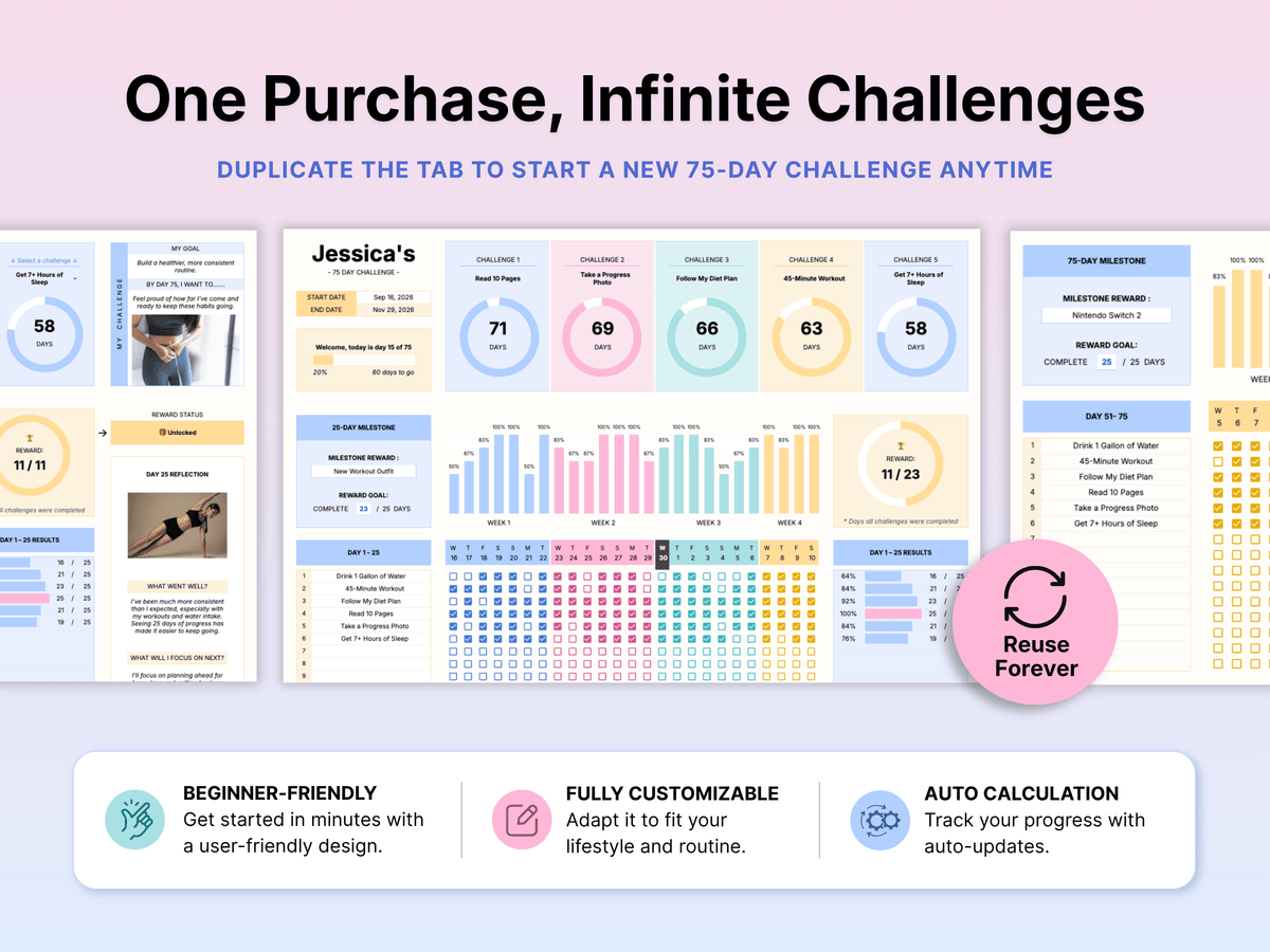 75 Day Challenge Tracker