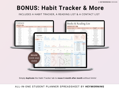 All-in-One Student Planner - Pastel - Hey Morning