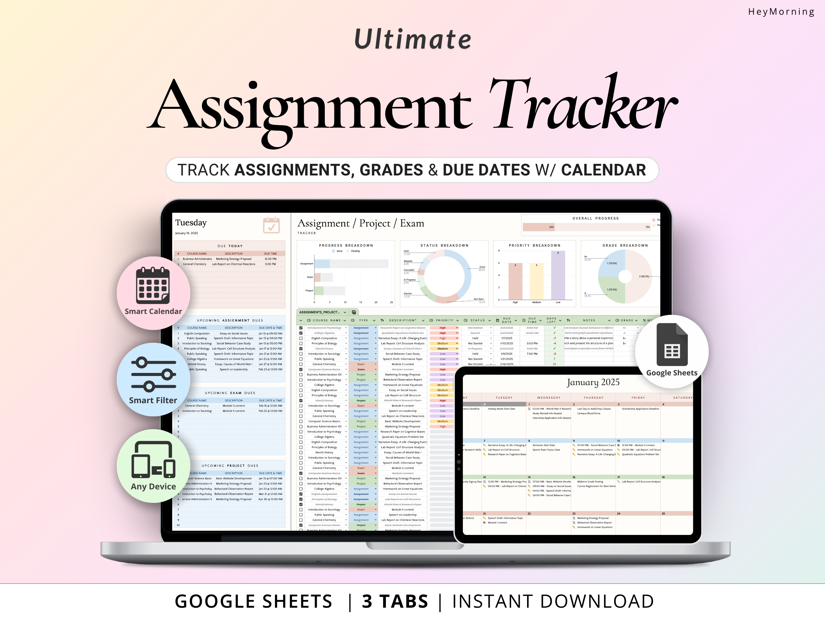Assignment Tracker - Pastel - Hey Morning