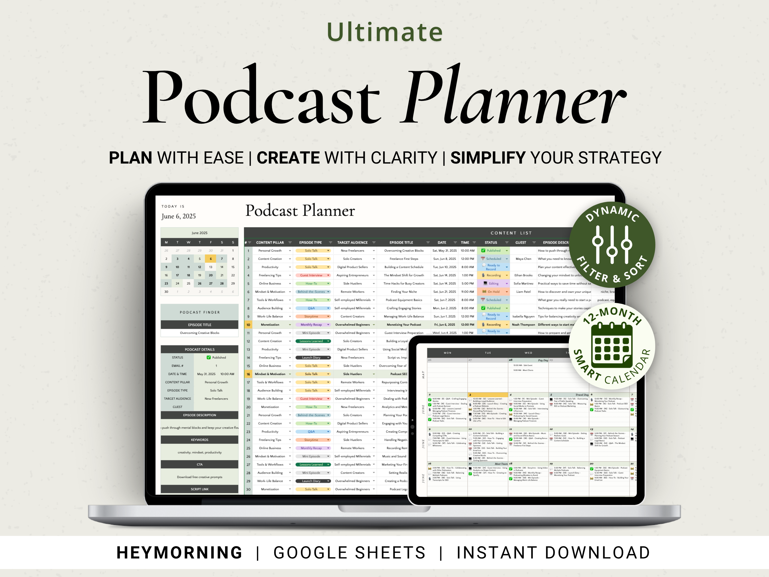 Podcast Content Planner - Hey Morning