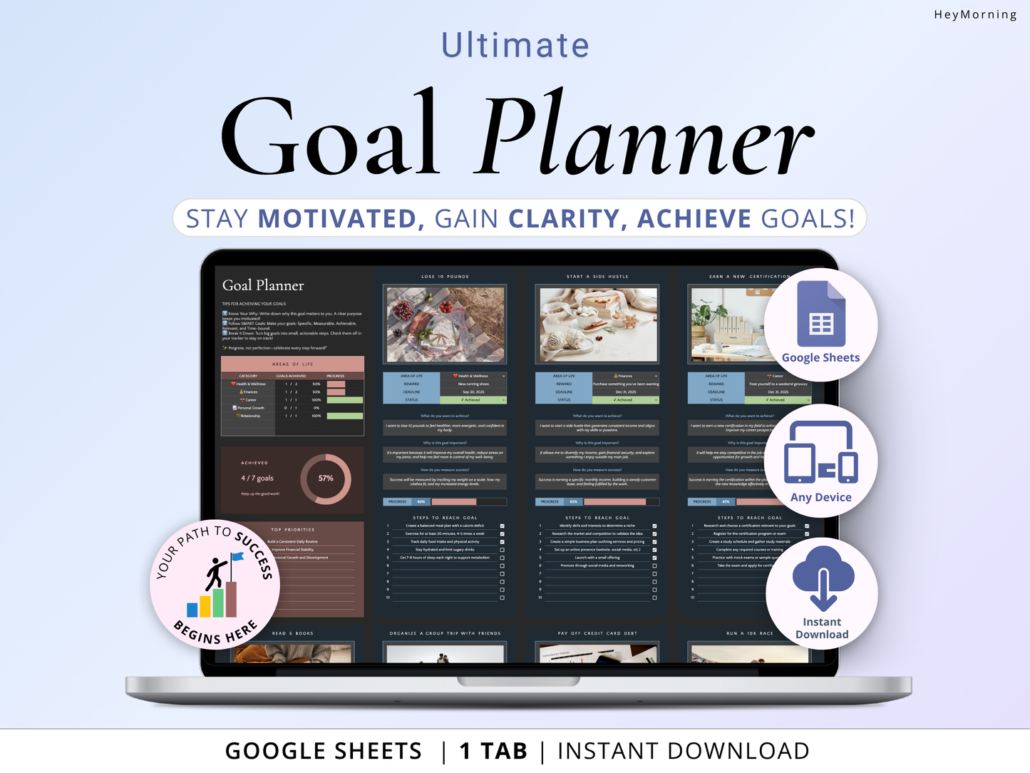 Goal Planner - Dark - Hey Morning