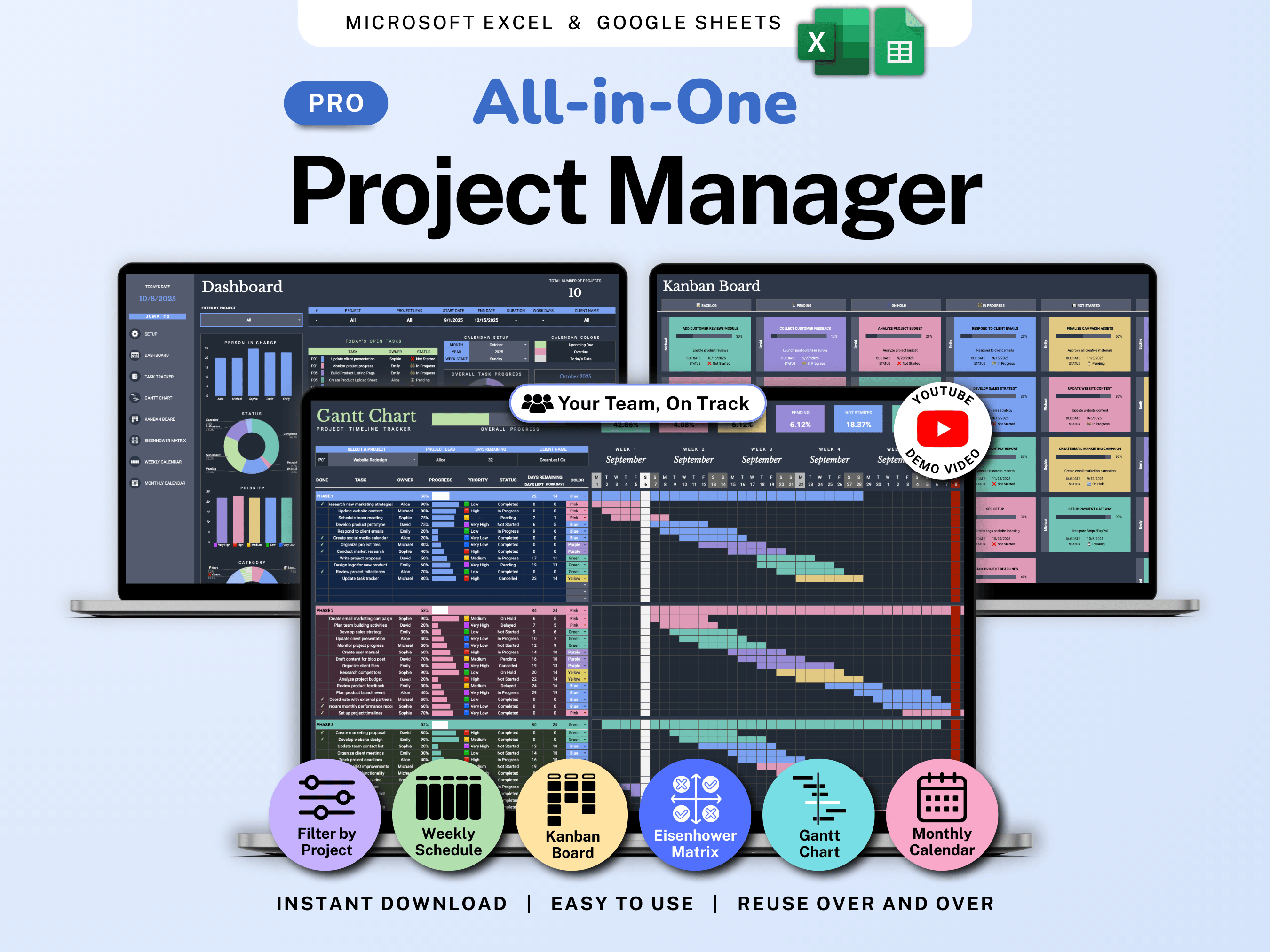 All-in-One Project Management Spreadsheet