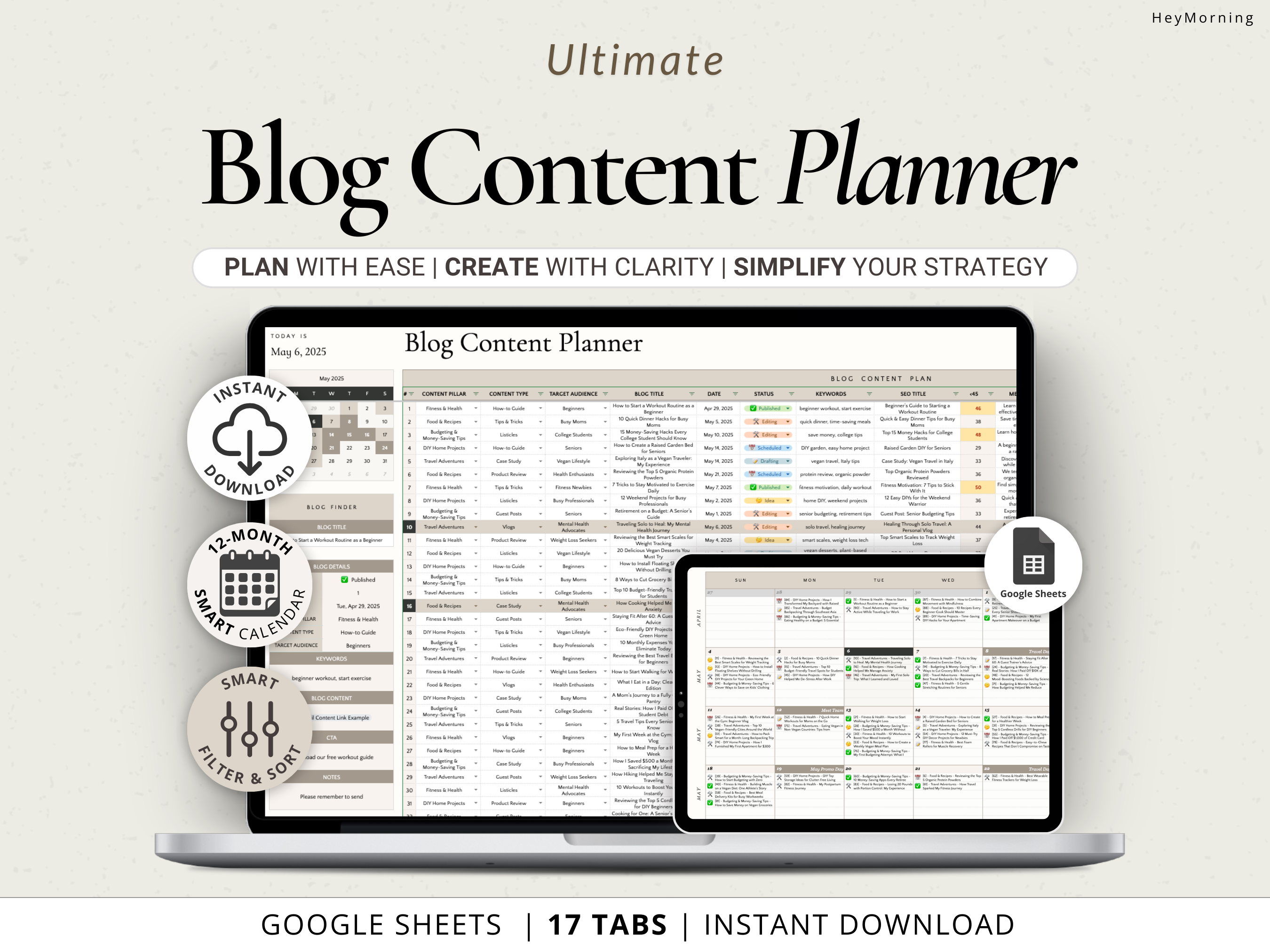 Blog Content Planner - Hey Morning