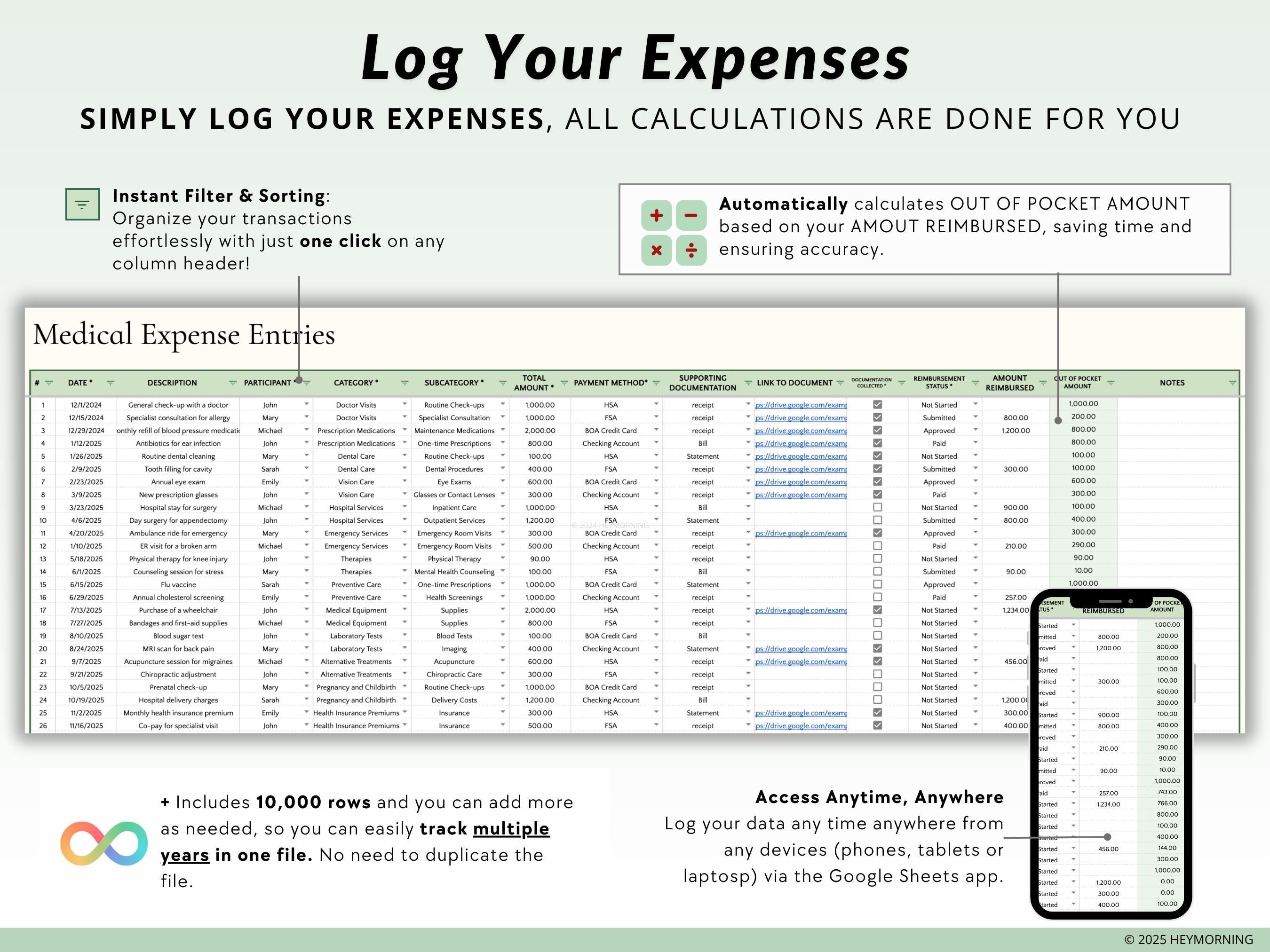 Medical Expense Tracker - Hey Morning
