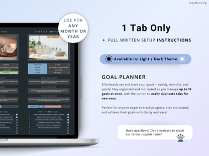 Goal Planner - Dark - Hey Morning