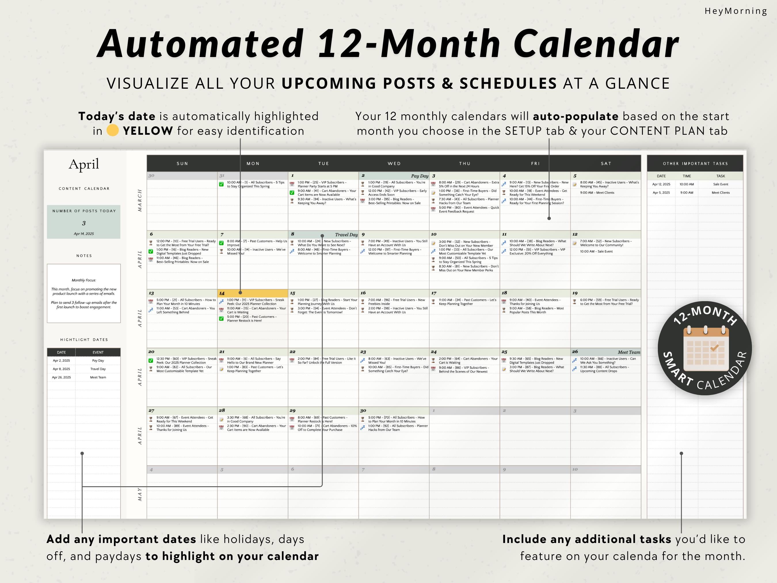 Email Marketing Planner - Hey Morning