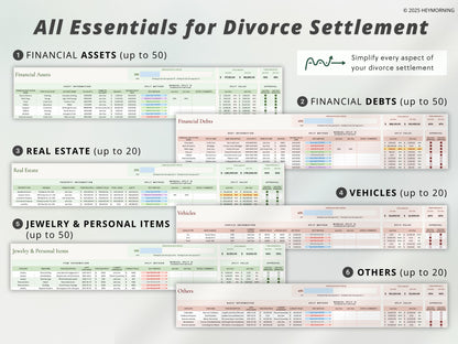 Divorce Financial Organizer Spreadsheet