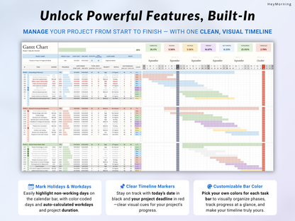 Gantt Chart - Pastel - Hey Morning