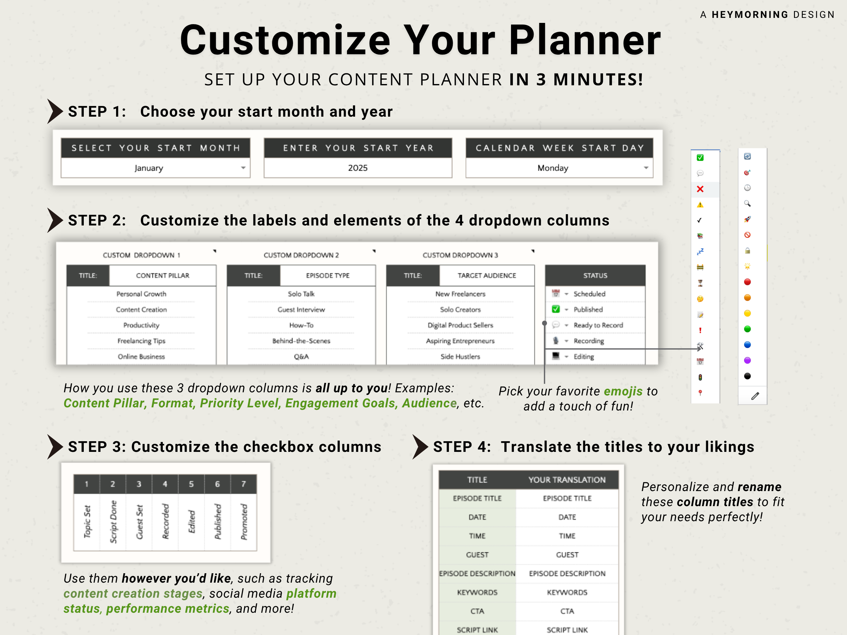 Podcast Content Planner - Hey Morning