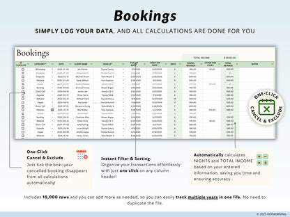 Car Rental Booking Calendar - Hey Morning