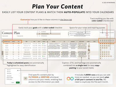 12-Month Content Calendar - Hey Morning