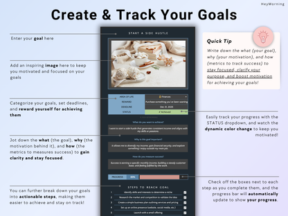 Goal Planner - Dark - Hey Morning